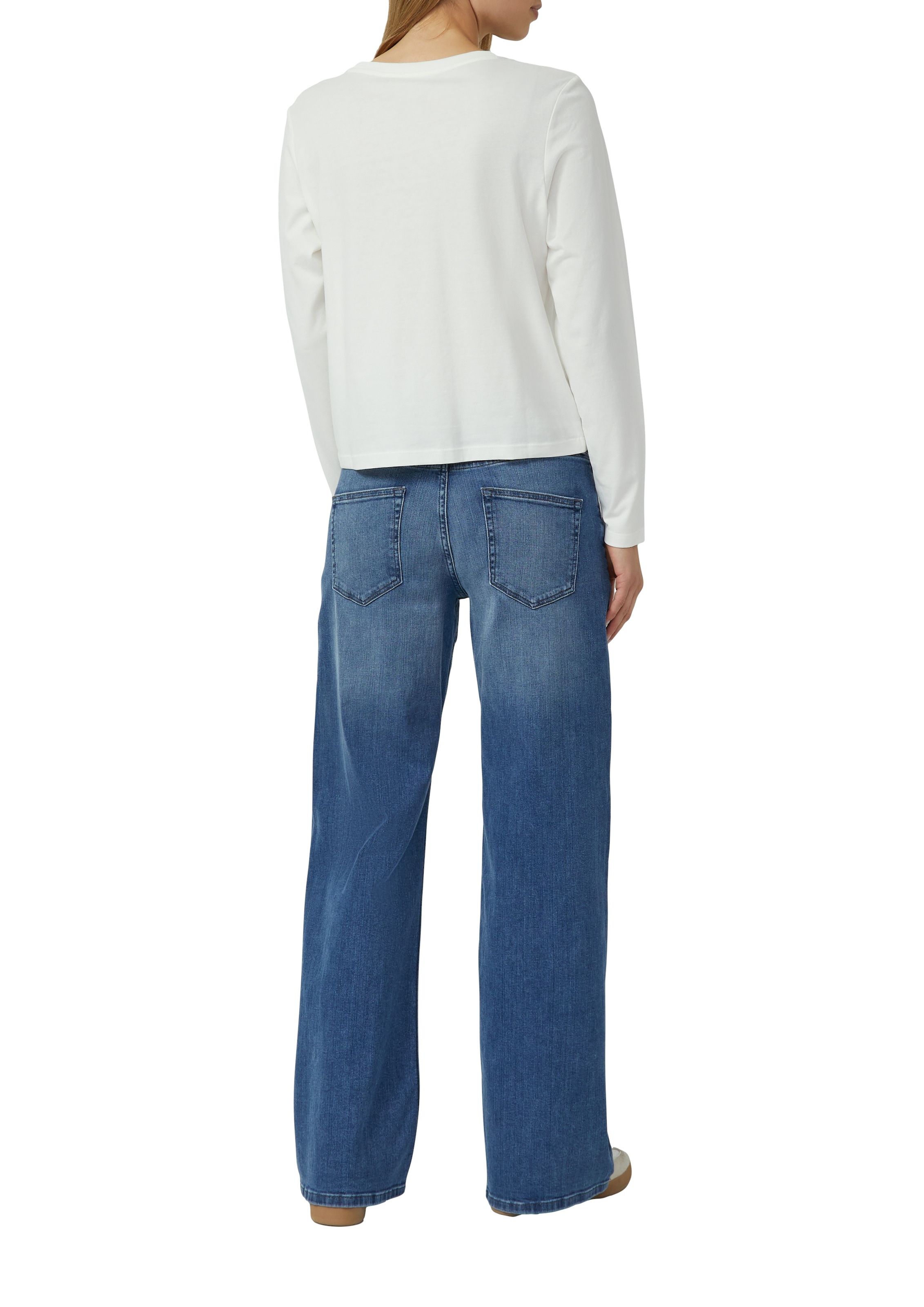 s.Oliver Langarmshirt mit Print und Schmucksteinen