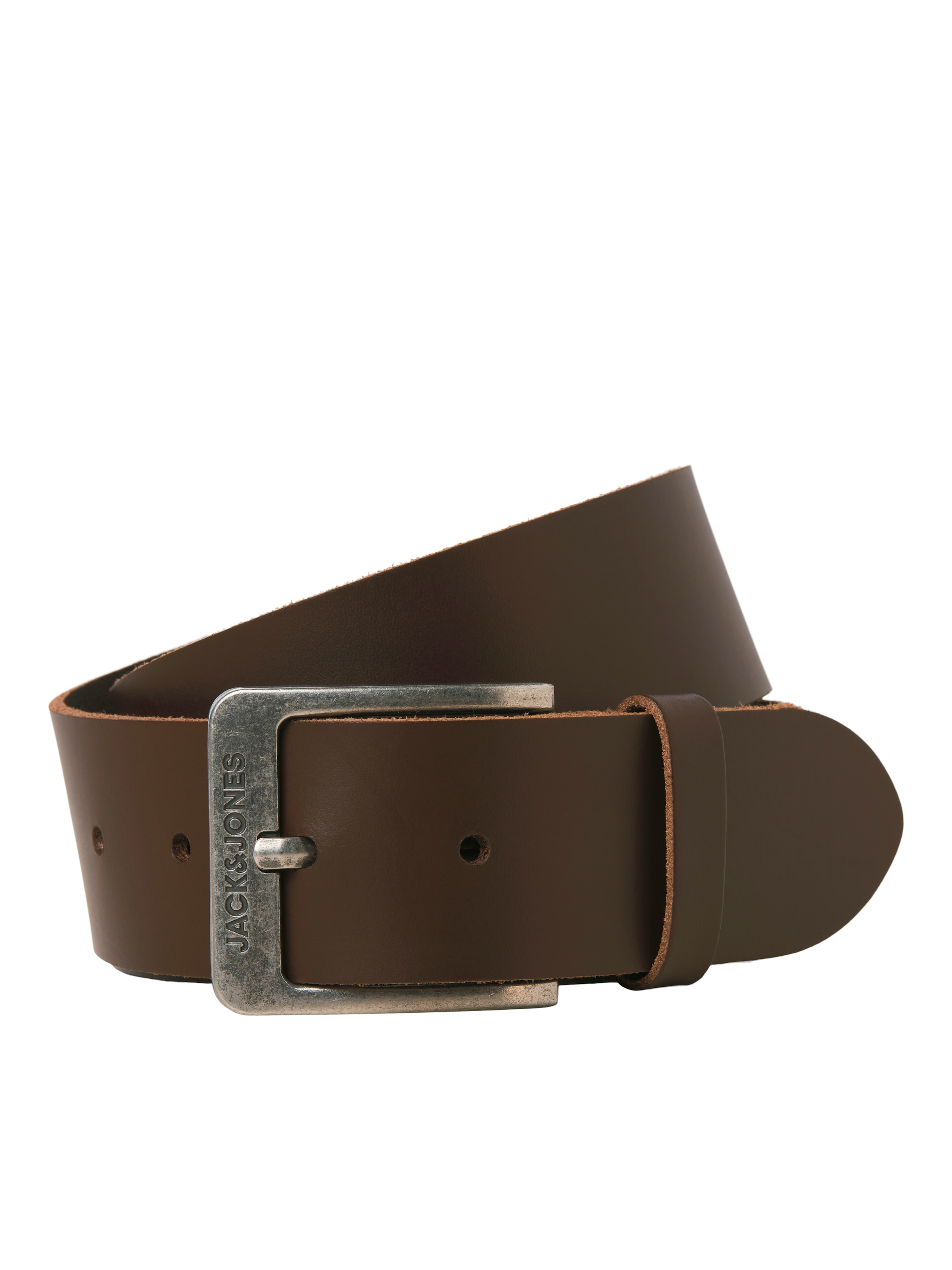 Image of Jack & Jones Ledergürtel "JACBRAGA LEATHER BELT SN" mit silberner Schliesse