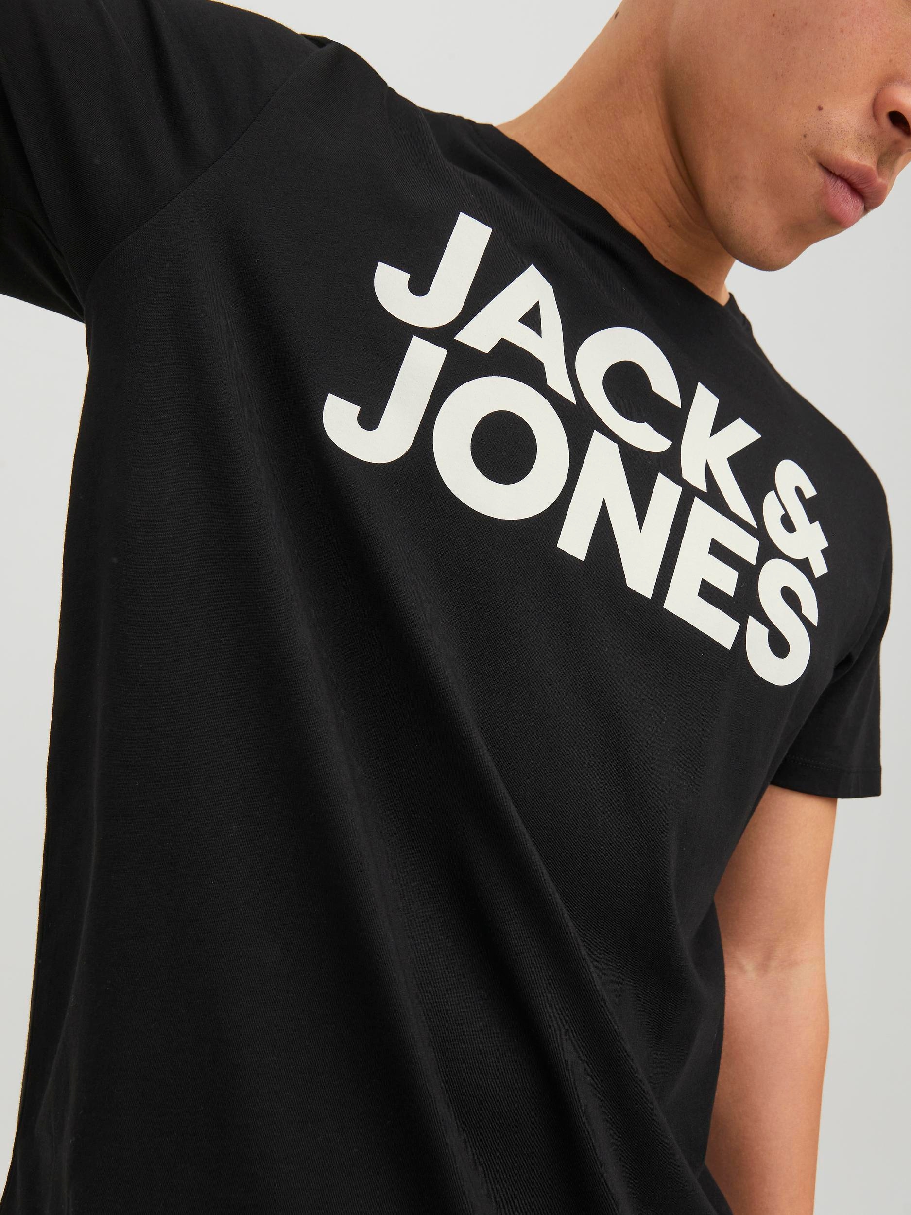 Jack & Jones Rundhalsshirt »JJECORP mit Logo-Print und klassischem Rundhals«, mit Rundhalsausschnitt