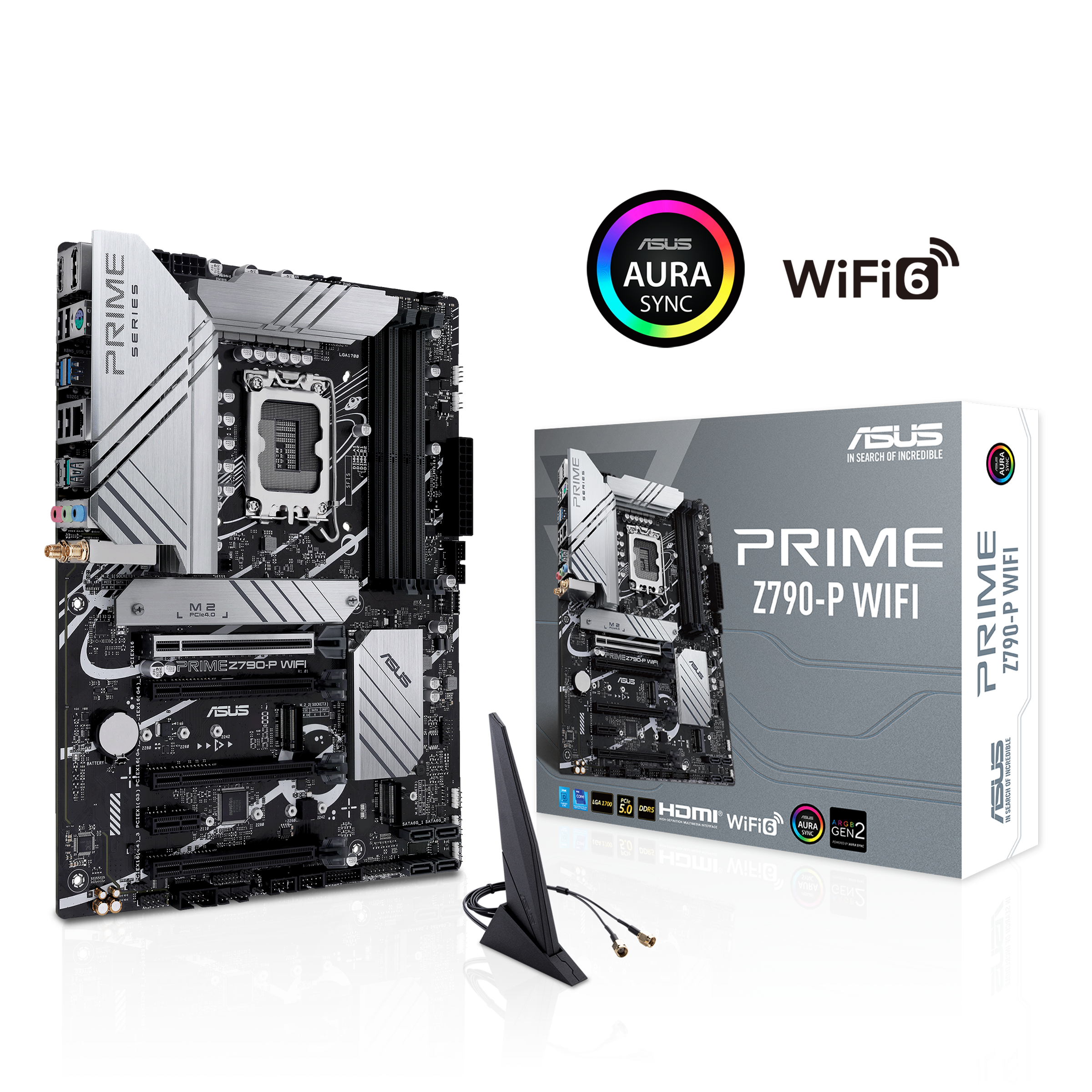 Asus Mainboard »PRIME Z790-P WIFI«, ATX, PCIe 5.0, DDR5 Speicher, 3x M.2, WiFI 6, HDMI, DisplayPort