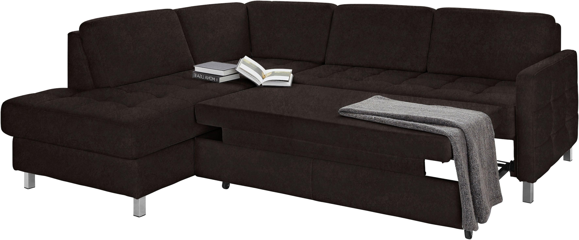 sit&more Ecksofa »Pablo L-Form«, wahlweise mit Bettfunktion und Bettkasten