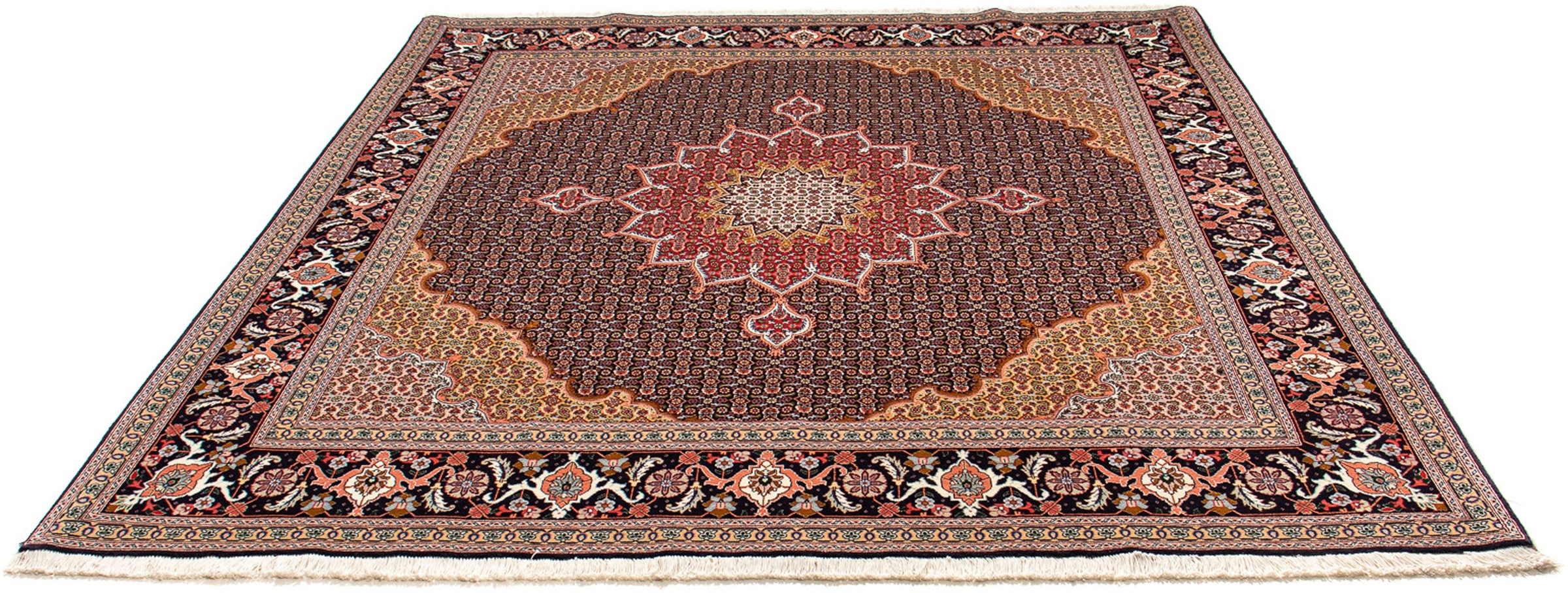 Image of morgenland Orientteppich »Perser - Täbriz - Royal - 219 x 200 cm - dunkelblau«, quadratisch, 7 mm Höhe, Wohnzimmer, Handgeknüpft, Einzelstück mit Zertifikat bei Ackermann Versand Schweiz