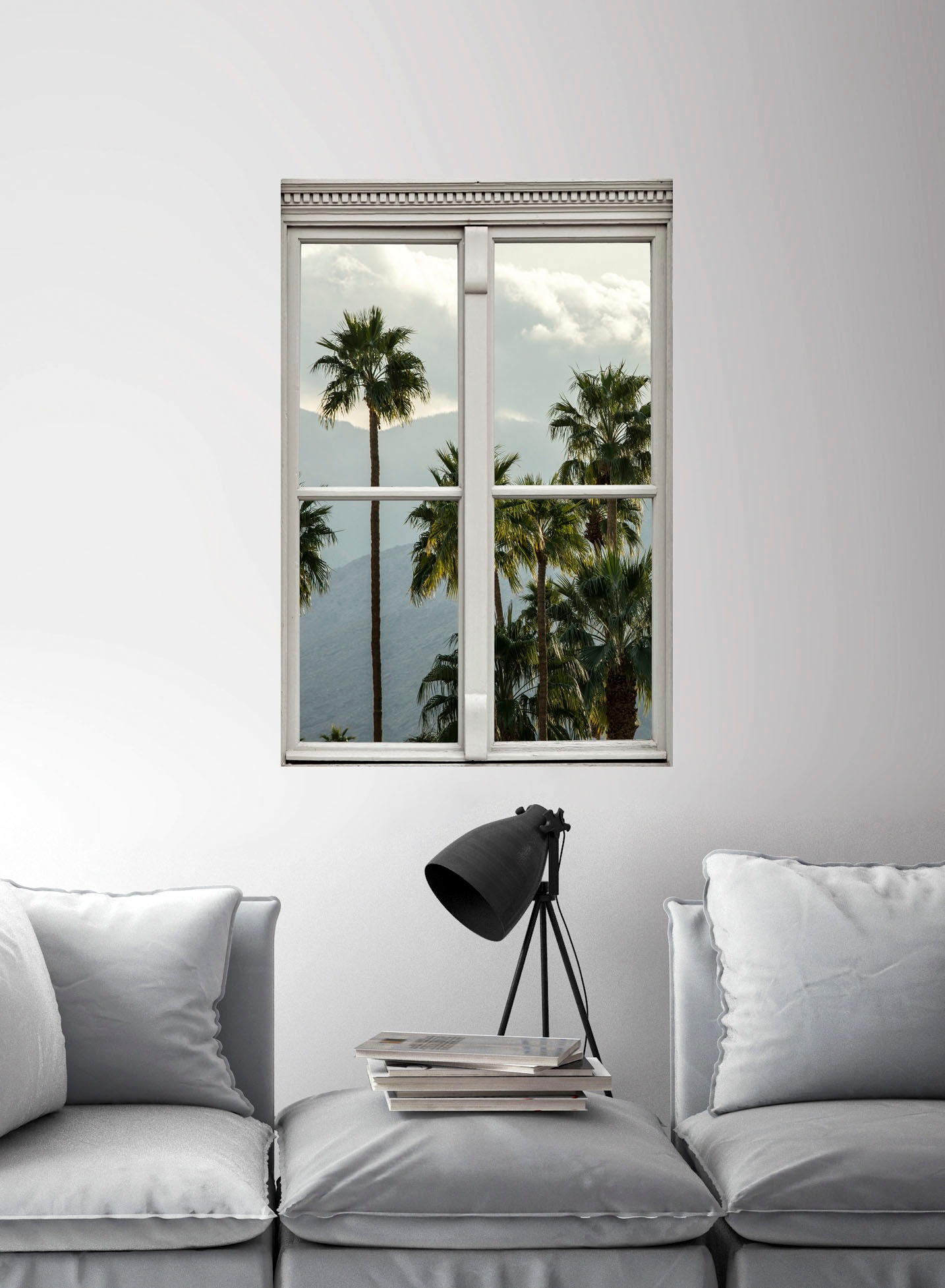 queence Wandsticker »Palmen«, Wandsticker, Wandbild, selbstklebend, 3D, Fenster