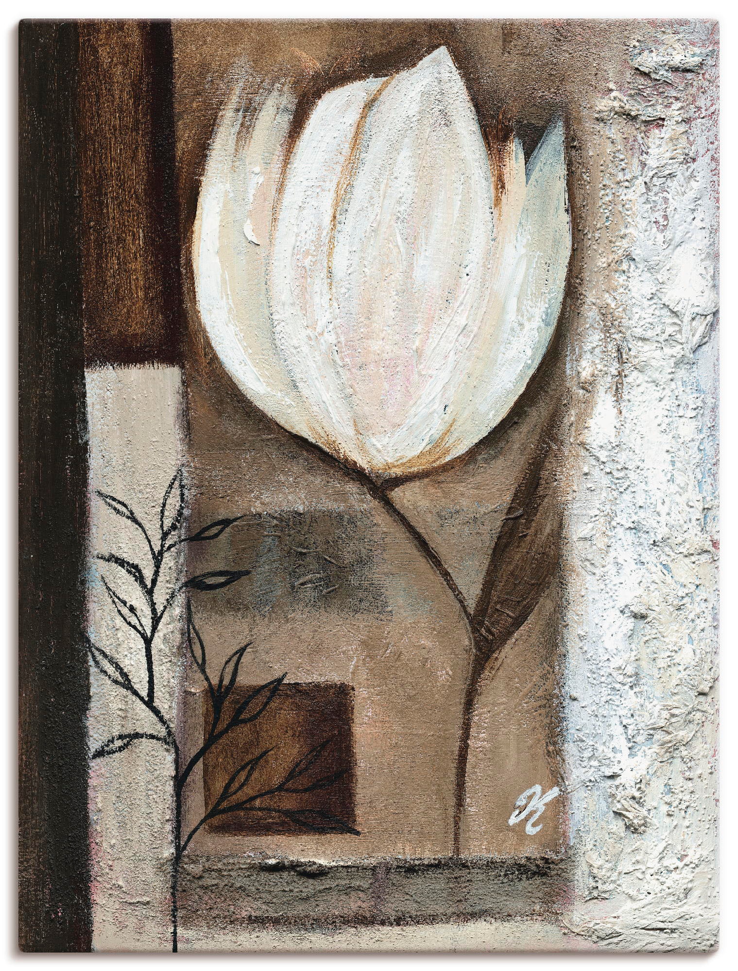 Image of Artland Leinwandbild "Braune Tulpen I" Blumen 1 Stk. tlg. auf Holzrahmen gespannt