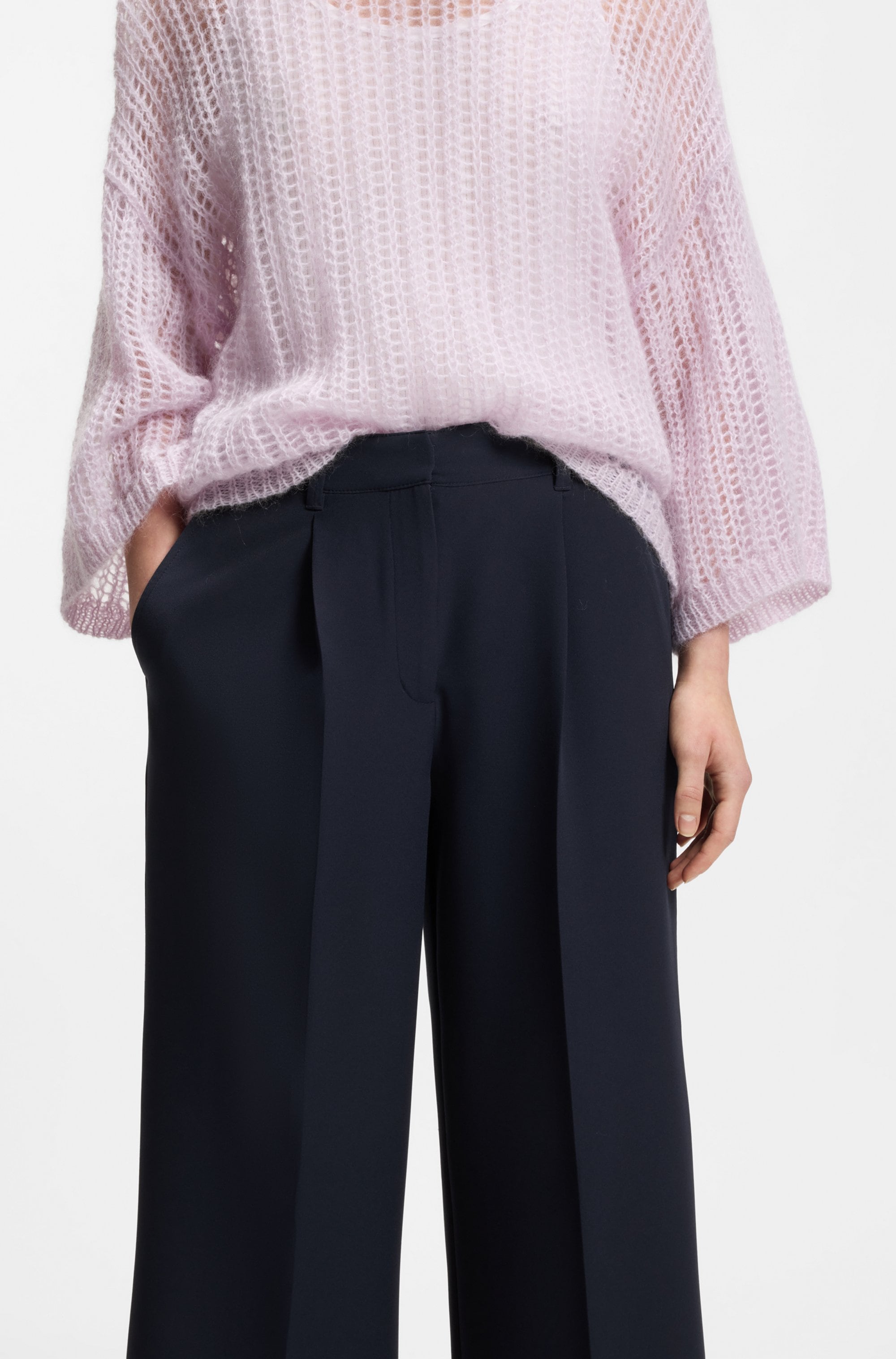 BOSS ORANGE Pantalon de costume »Tiwi Premium Damenmode«  pantalon large avec pli marqué