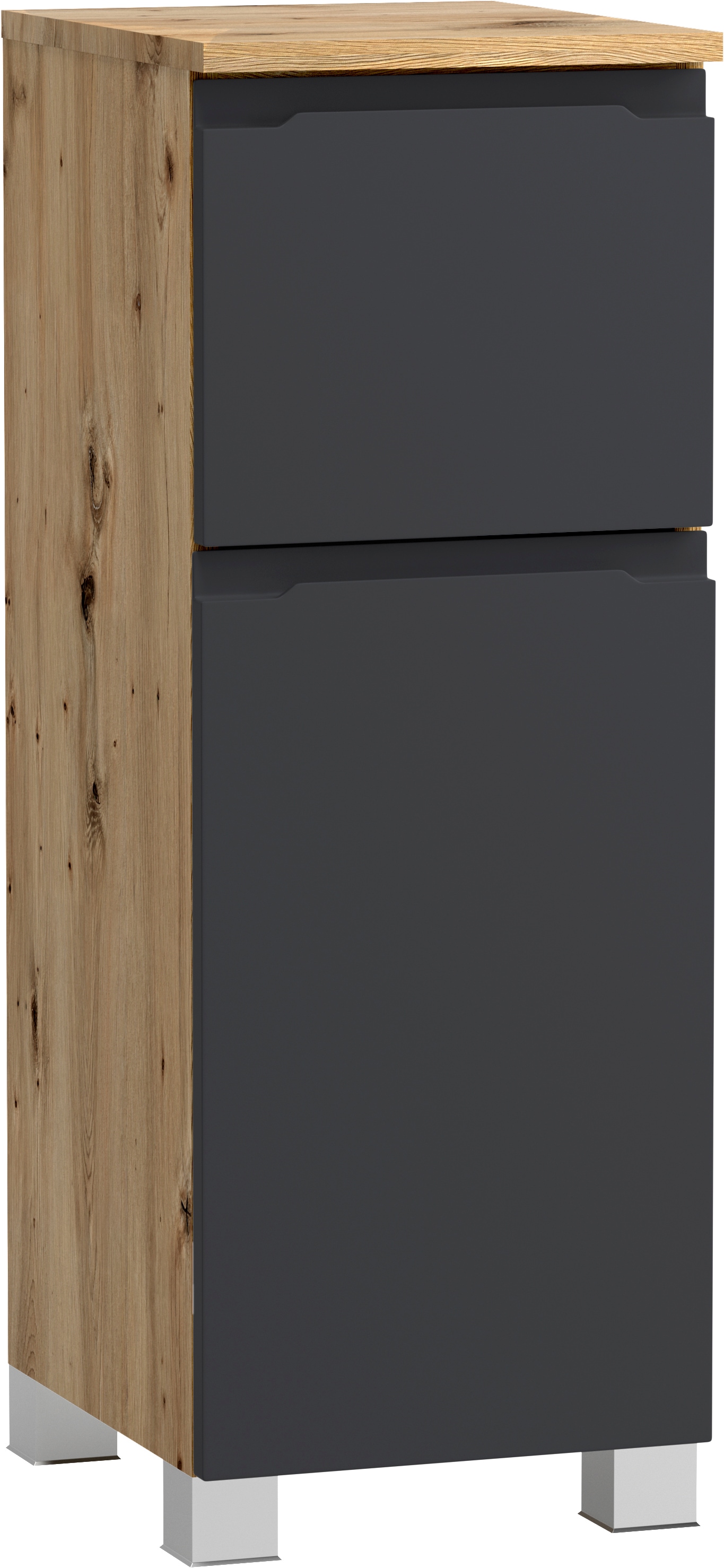 Image of welltime Unterschrank "CABO, gedämpfte Scharniere, Softclose-Auszug" matt grau, griffloses Design, reversibel