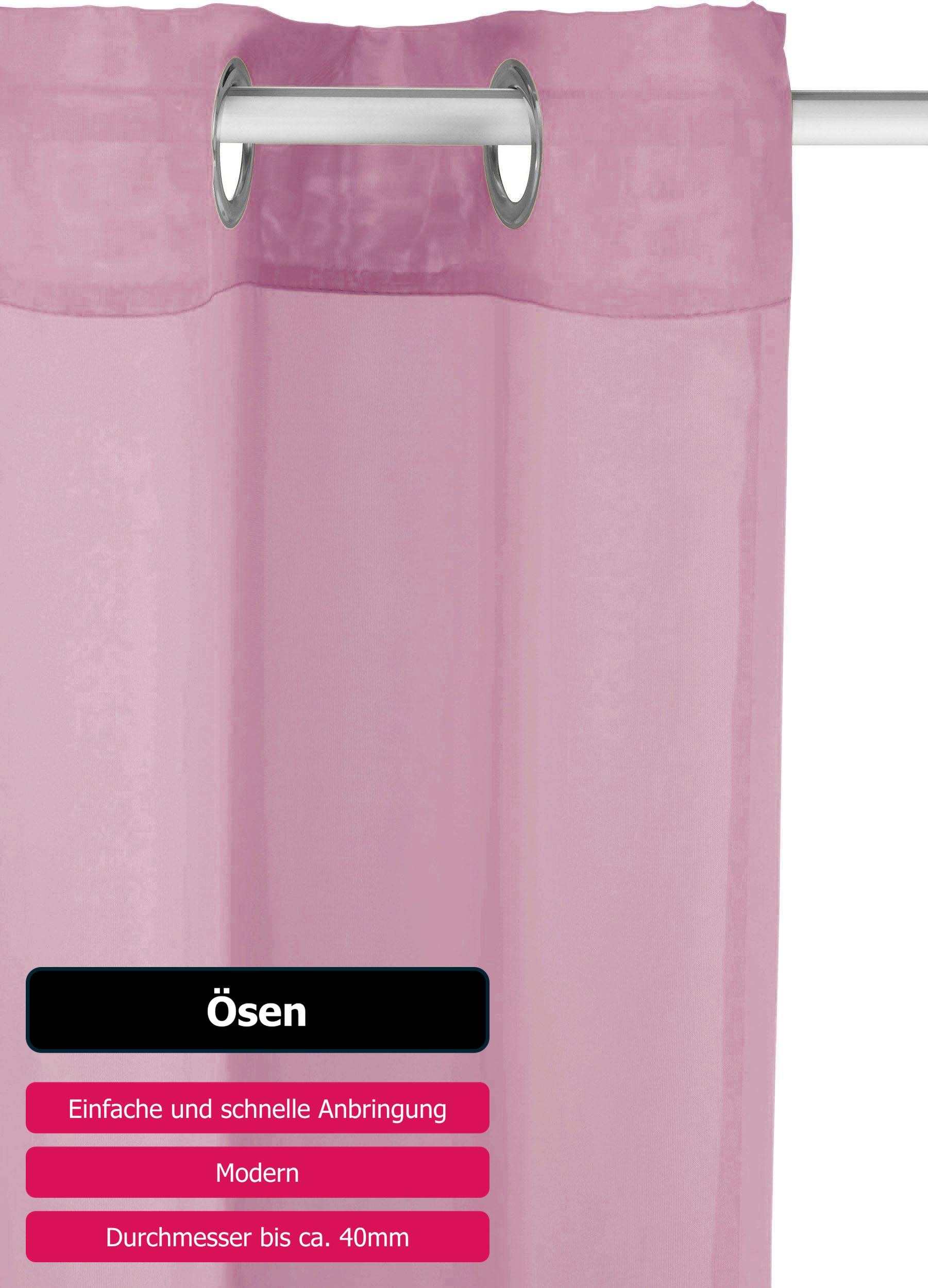 my home Gardine »XANA mit Ösen, Kräuselband oder Schlaufen«, (1 St.), Bestseller, einfarbig, 1 bzw. 2 Schals, pflegeleicht, Schal