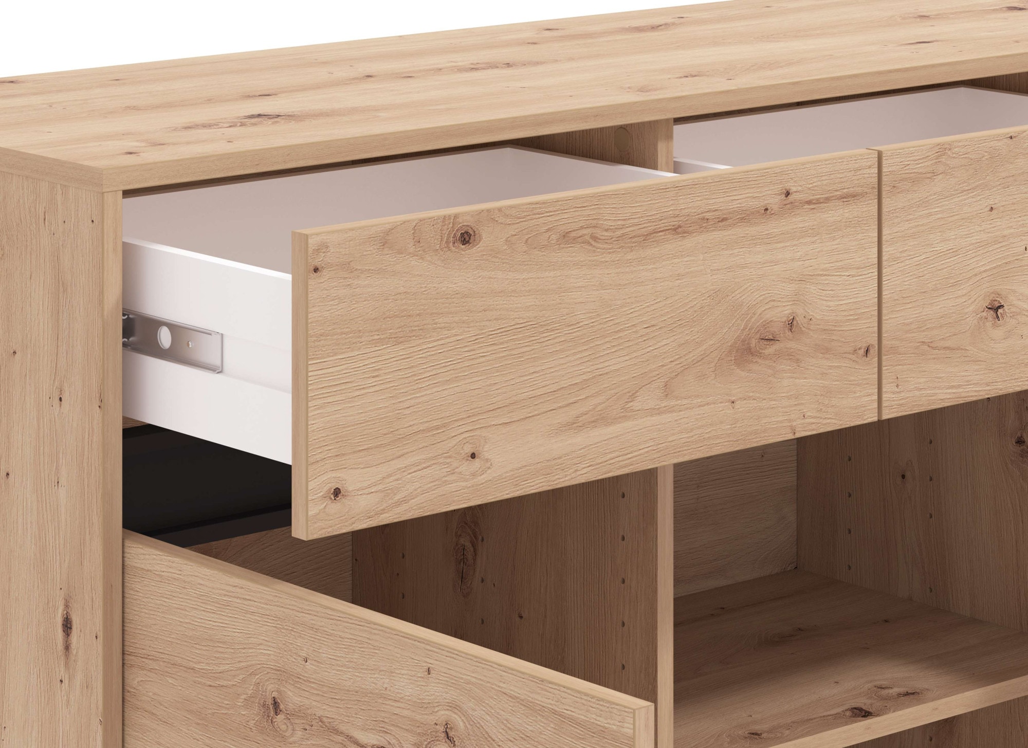 INOSIGN Sideboard »Marron, Kommode, vielseitig einsetzbar«, Breite/Höhe 157/90 cm, mit 3 Schubladen, 2 Fächer hinter jeder Tür