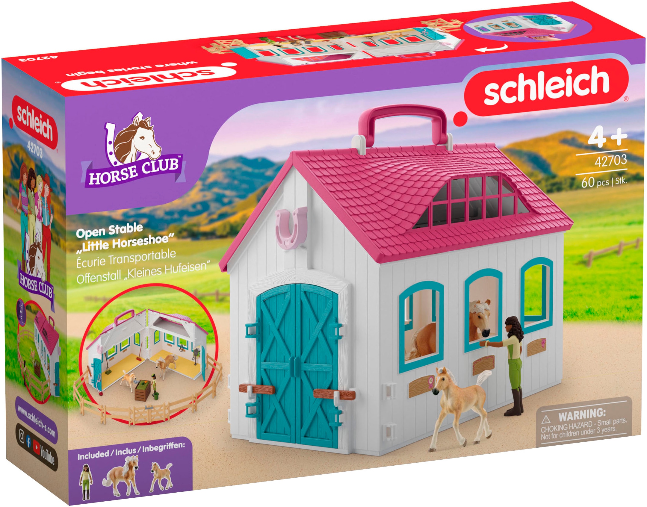 Schleich® Spielwelt »HORSE CLUB, Offenstall -Kleines Hufeisen (42703)« Made in Europe