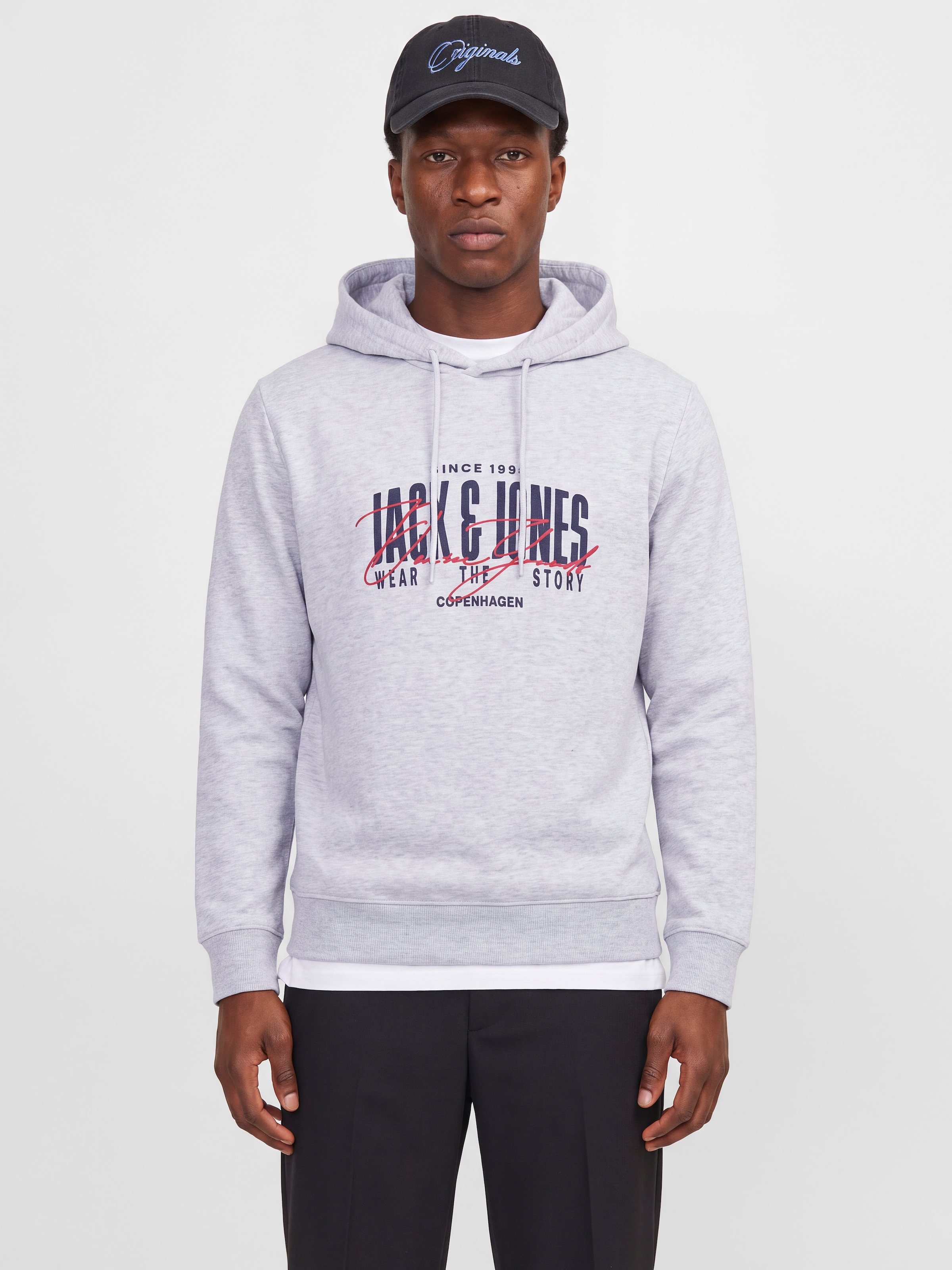 Image of Jack & Jones Kapuzensweatshirt "JJAERO SWEAT HOOD", Materialmix, regular fit