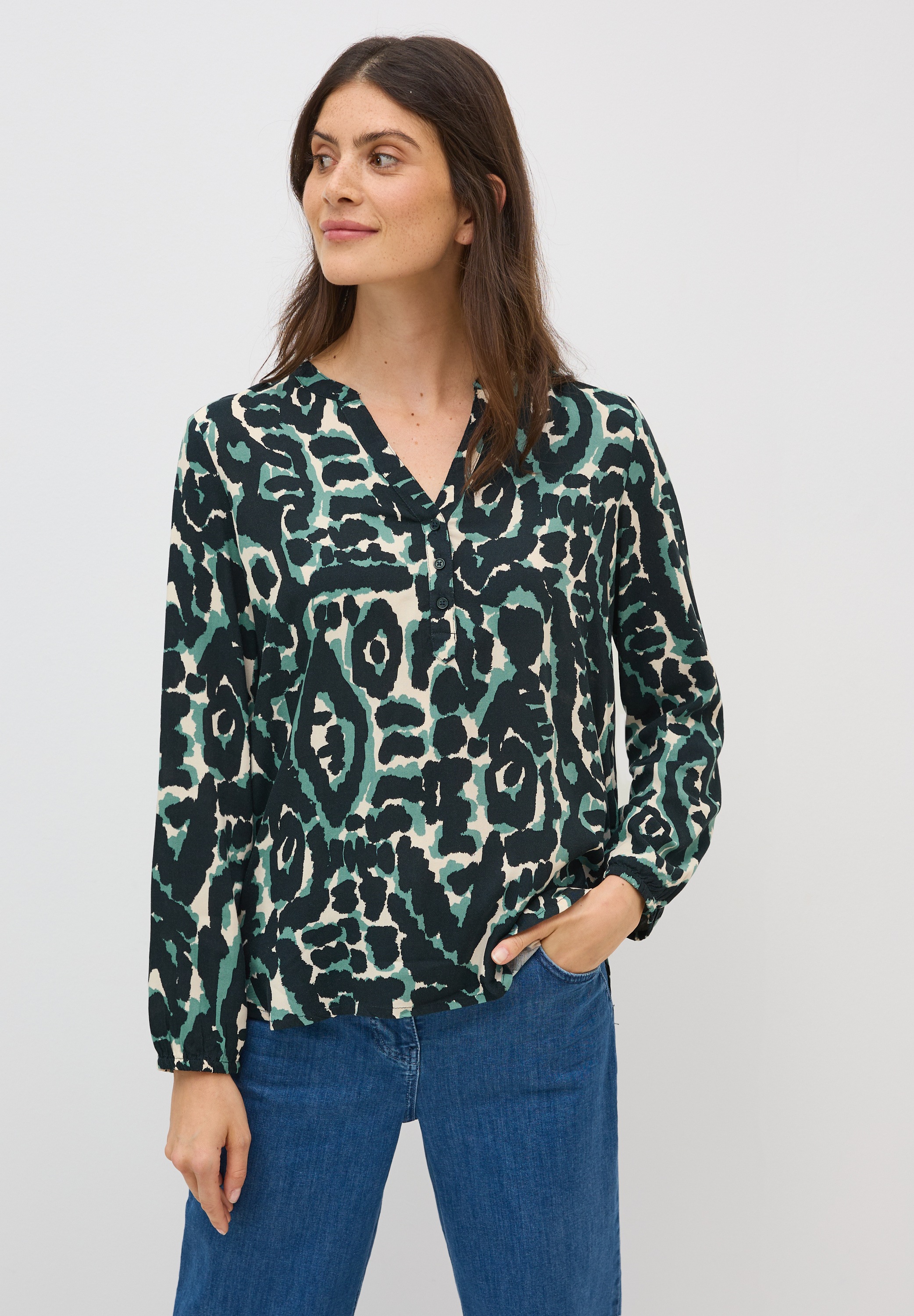 Image of Cecil Langarmbluse mit All-Over Print