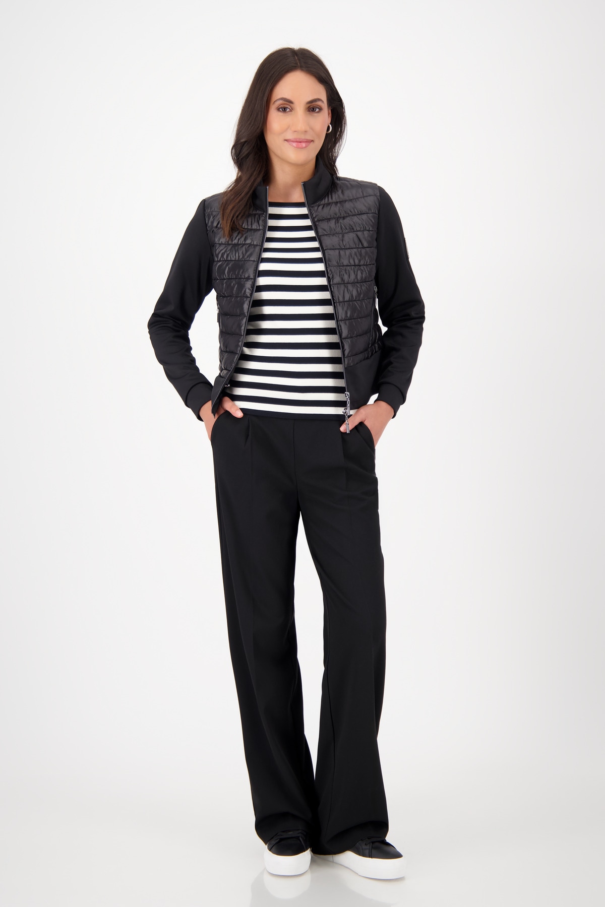 Monari Steppjacke »Jacke Stepp + Neopren«, ohne Kapuze, Mit Rundhalsausschnitt