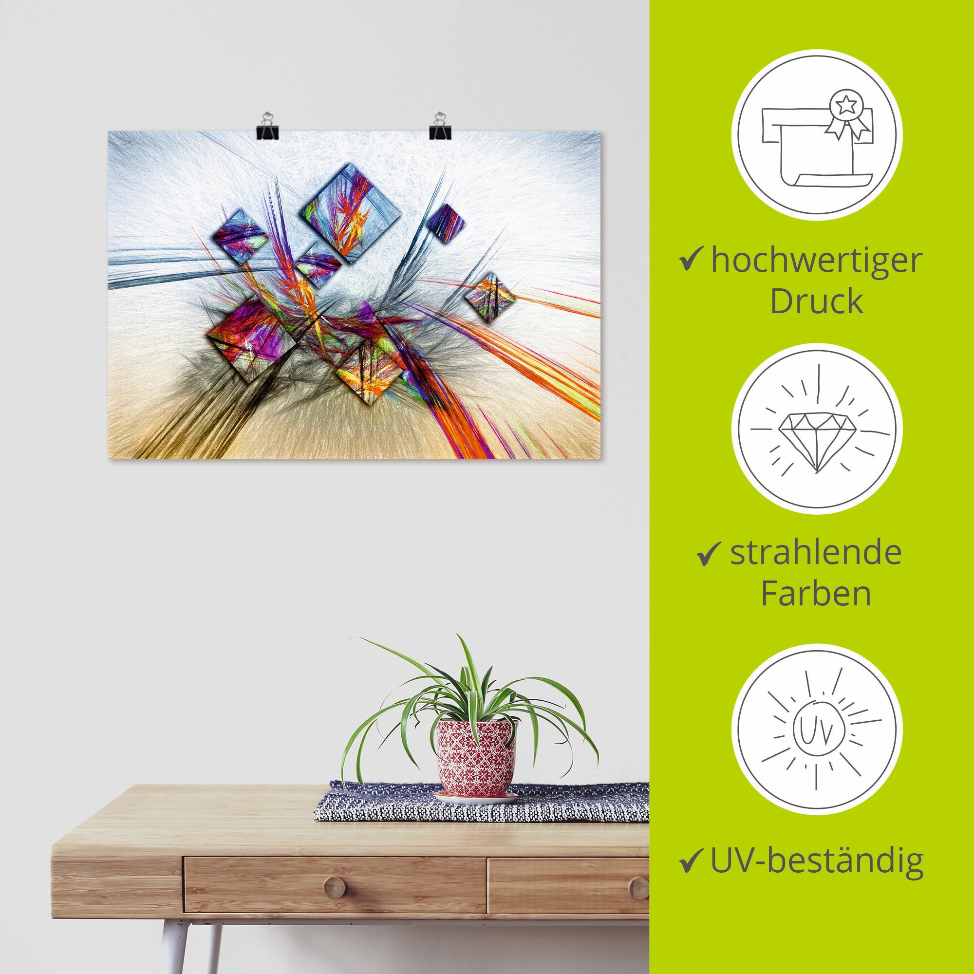 Artland Wandbild »Digitale abstrakte Malerei« Muster 1 Stk. tlg. als Leinwandbild, Poster in verschied. Grössen