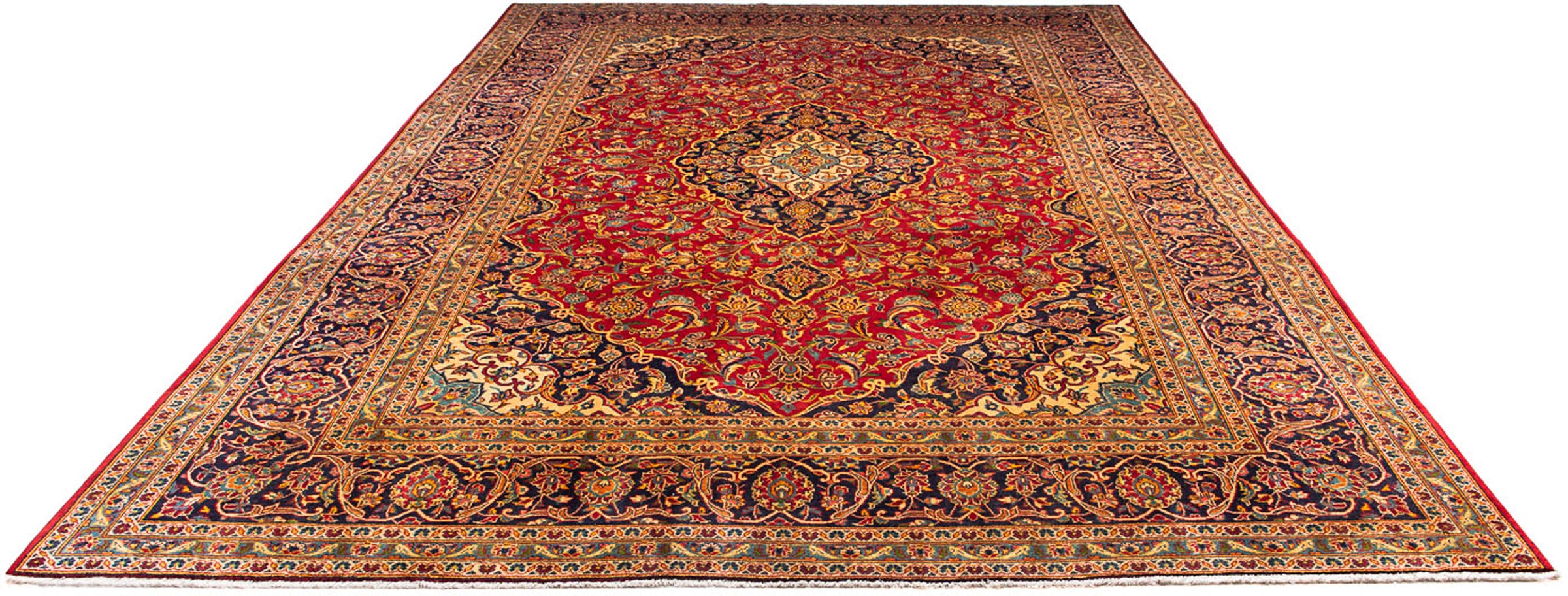 Image of morgenland Orientteppich »Perser - Keshan - 365 x 262 cm - dunkelrot«, rechteckig, 10 mm Höhe, Wohnzimmer, Handgeknüpft, Einzelstück mit Zertifikat bei Ackermann Versand Schweiz