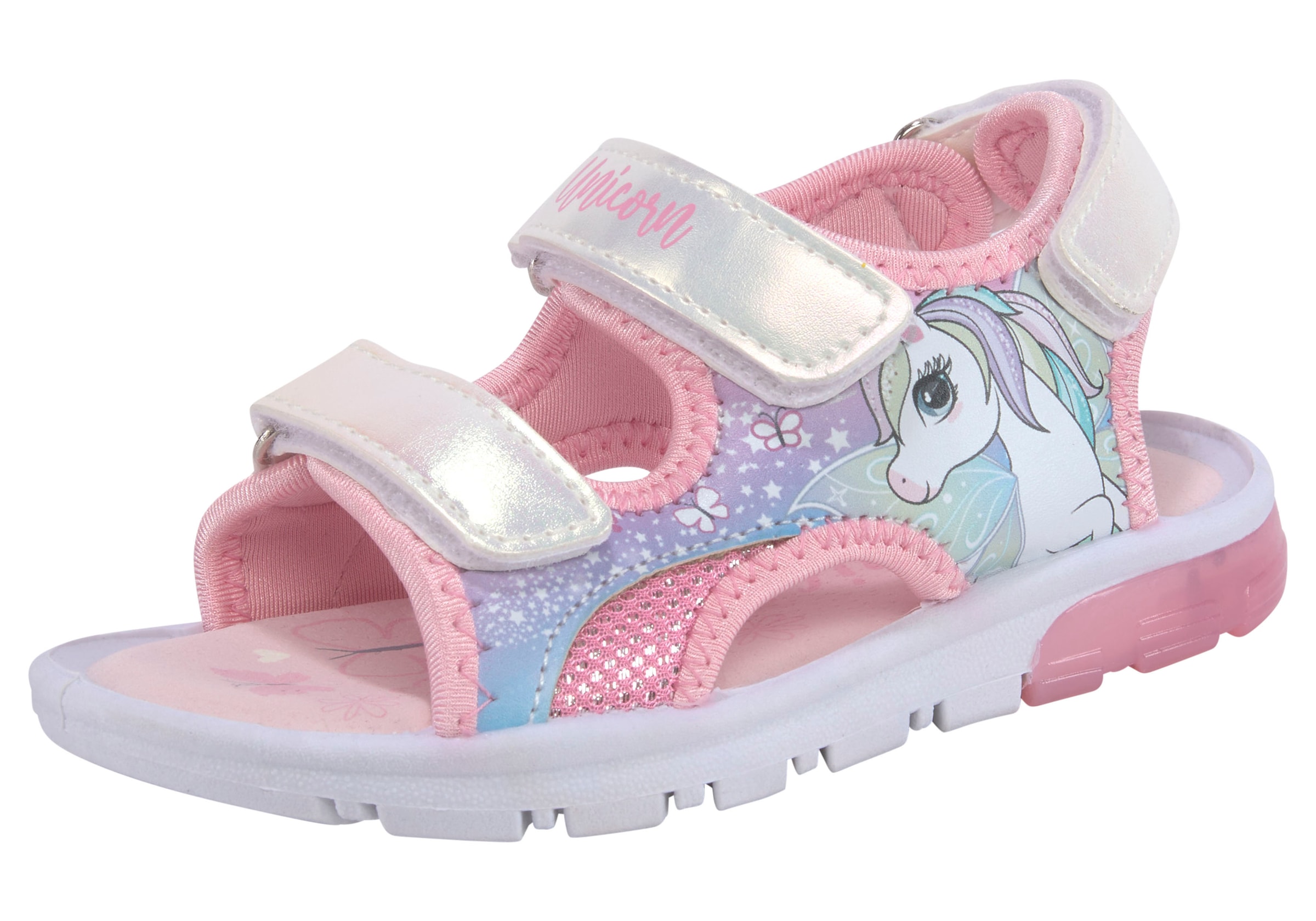 Disney Sandale »Unicorn«, mit cooler Blinkfunktion und mit Klettverschlüssen