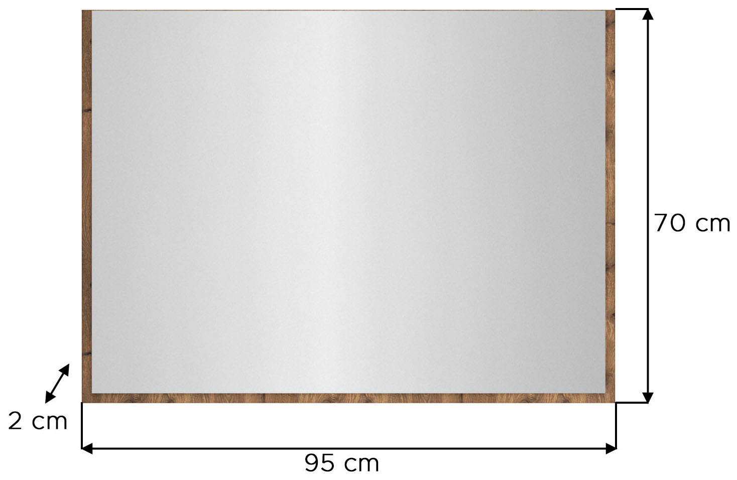 INOSIGN Garderobenspiegel »MUSTA, 95x70x2 cm mit farblich abgesetzer Rahmenoptik« Spiegel, Wandspiegel, Spiegelpaneel, Flurspiegel, Dielenspiegel