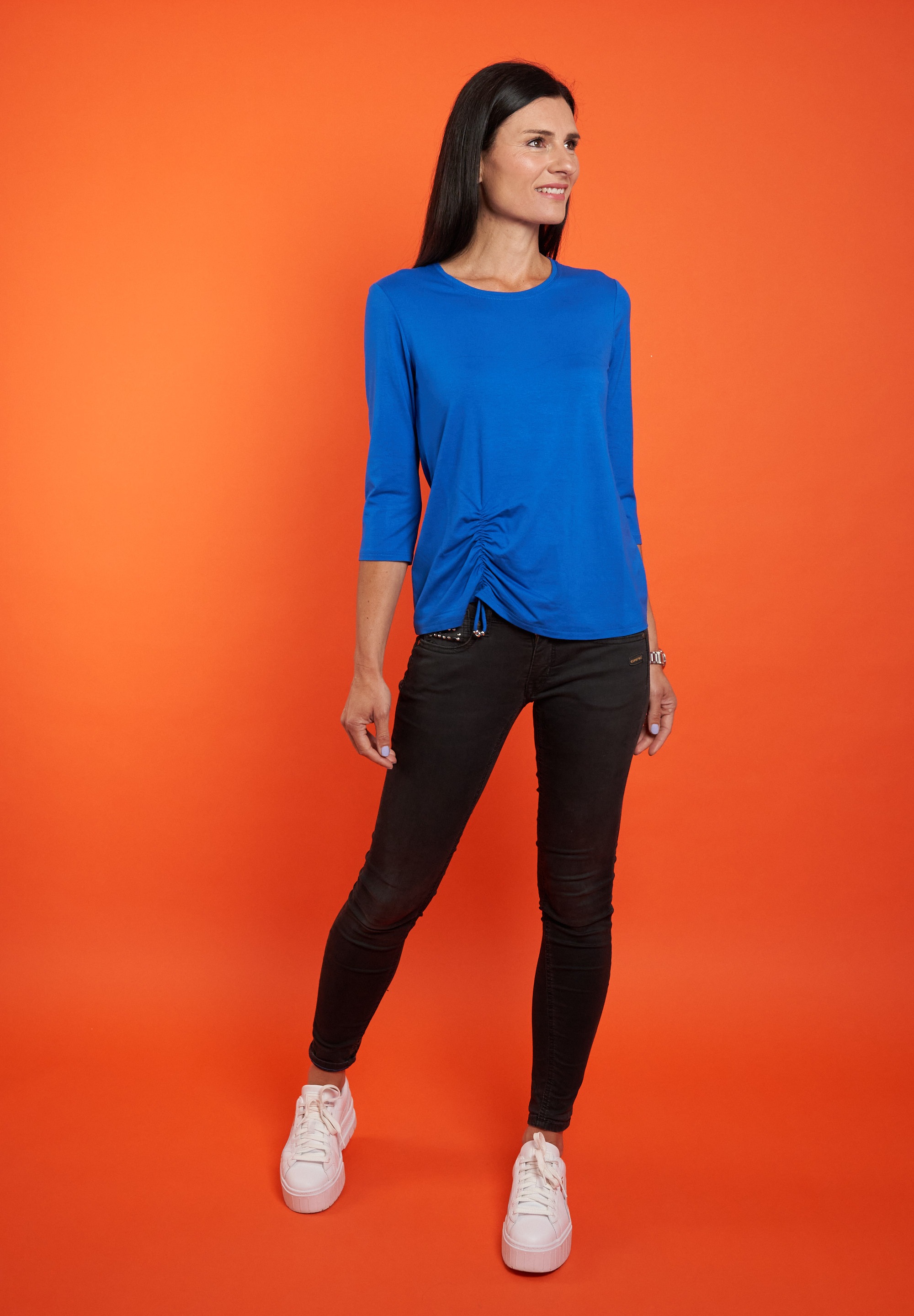 Seidel Moden 3/4-Arm-Shirt mit Raff-Detail vorne - MADE IN GERMANY