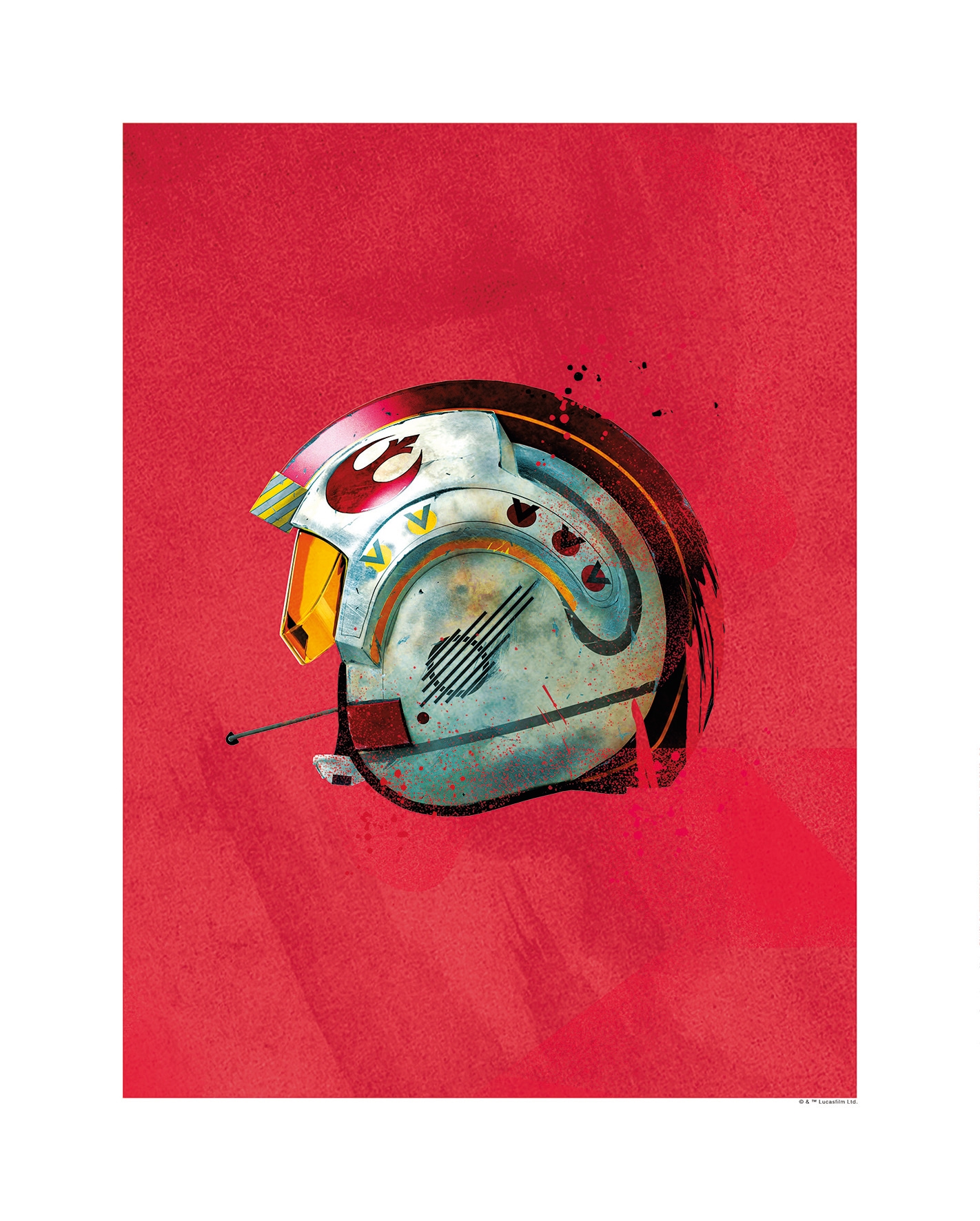 Image of Komar Bild "Star Wars Classic Helmets Rebel Pilot" Star Wars 1 Stk. tlg. Wandbild zur Dekoration im Kinderzimmer - ohne Rahmen