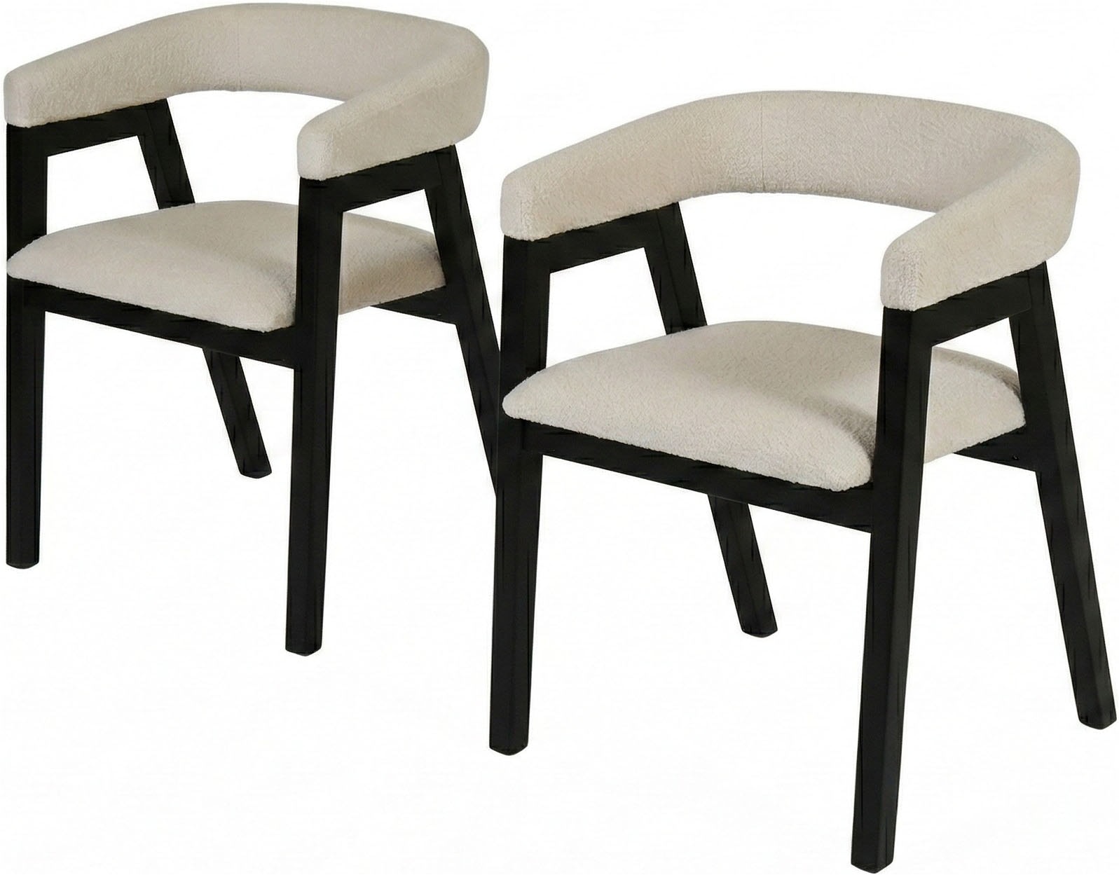 Jahnke Armlehnstuhl »BOW SIT DUO« (Set) Esszimmerstuhl (2er Set), Massivholz, Boucle-Stoff,bis 110kg belastbar