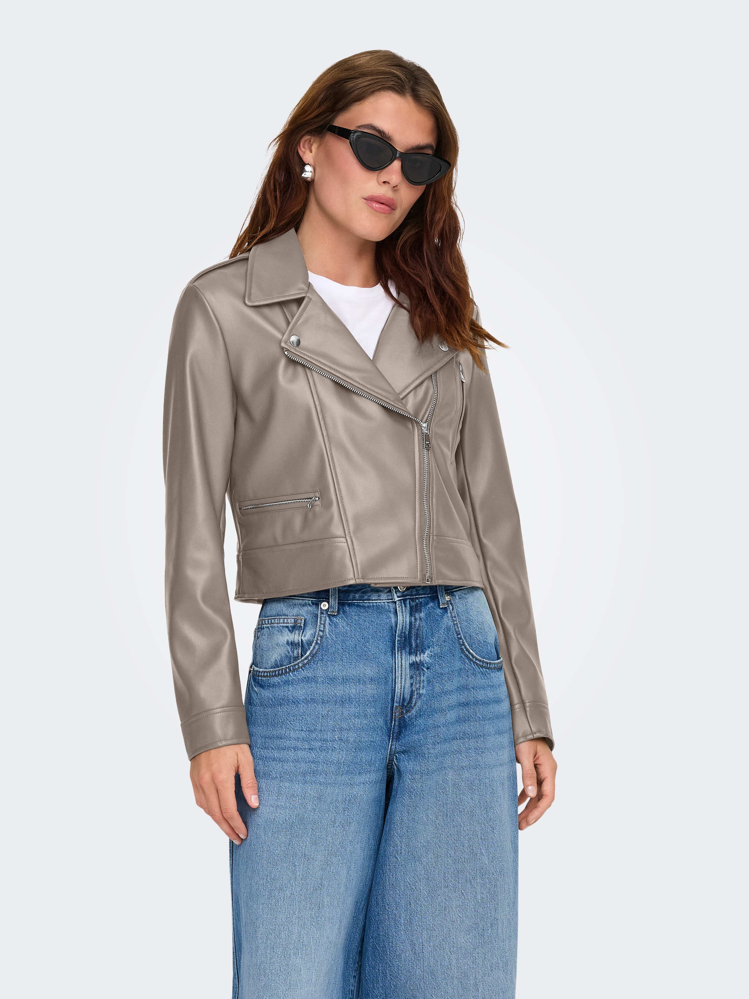 Image of ONLY Lederimitatjacke "ONLCARMEN FAUX LEATHER BIKER CC OTW" mit asymmetrischem Reissverschluss