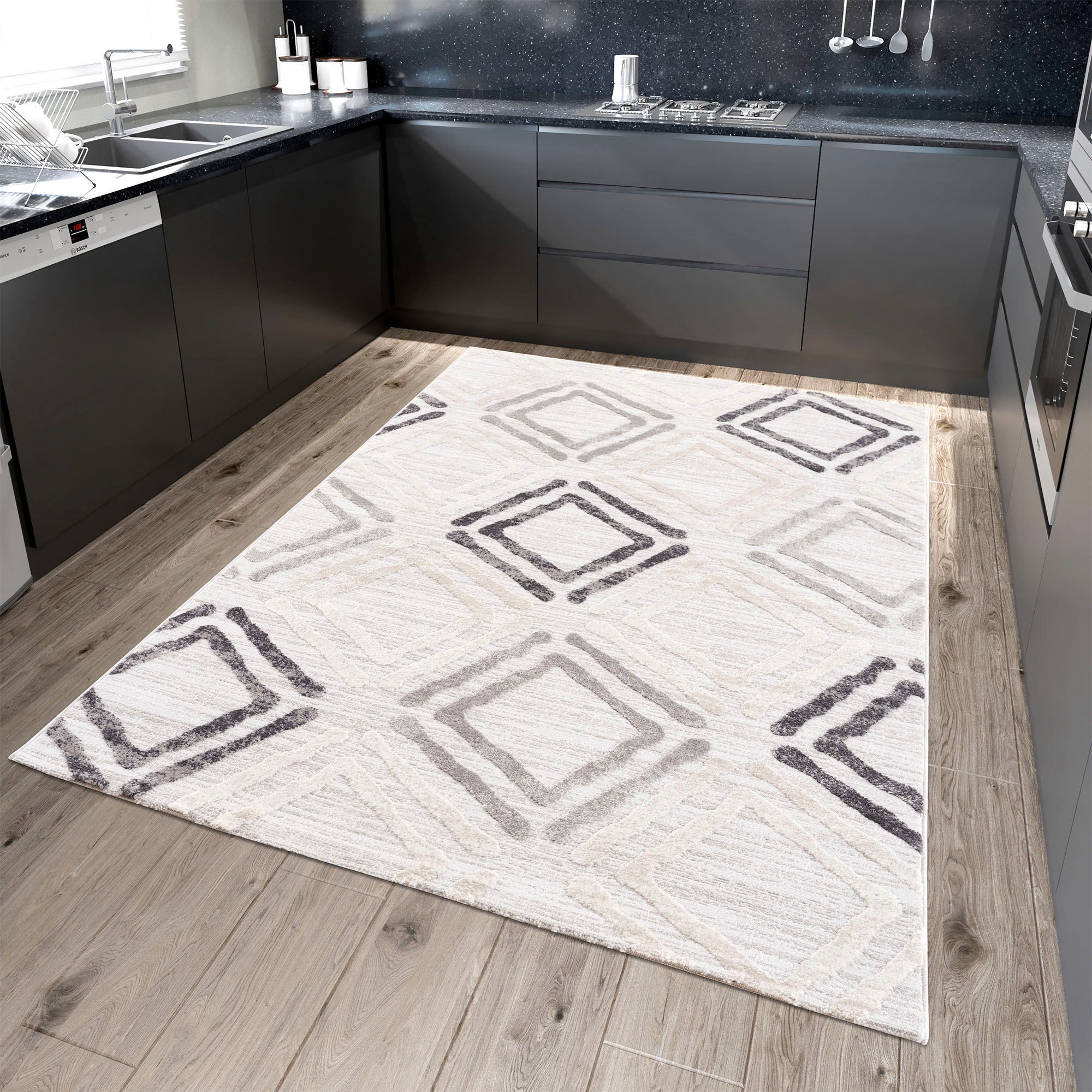 Sanat Teppich »Evra 7005«, rechteckig, 22 mm Höhe, Wohnzimmer, Kurzflor, modern, Läufer