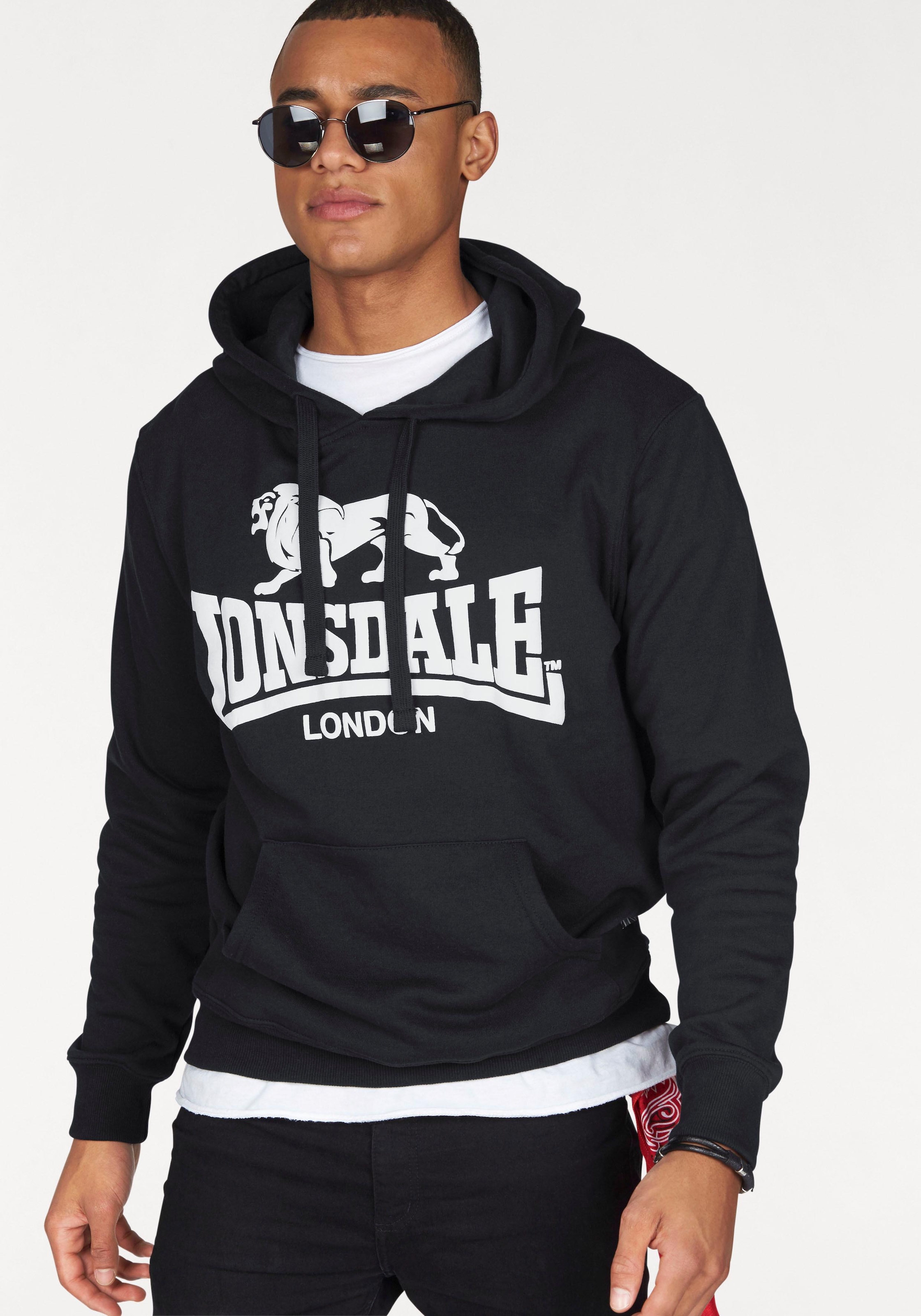 Image of Lonsdale Kapuzensweatshirt "GOSPORT", angeraute Sweatware