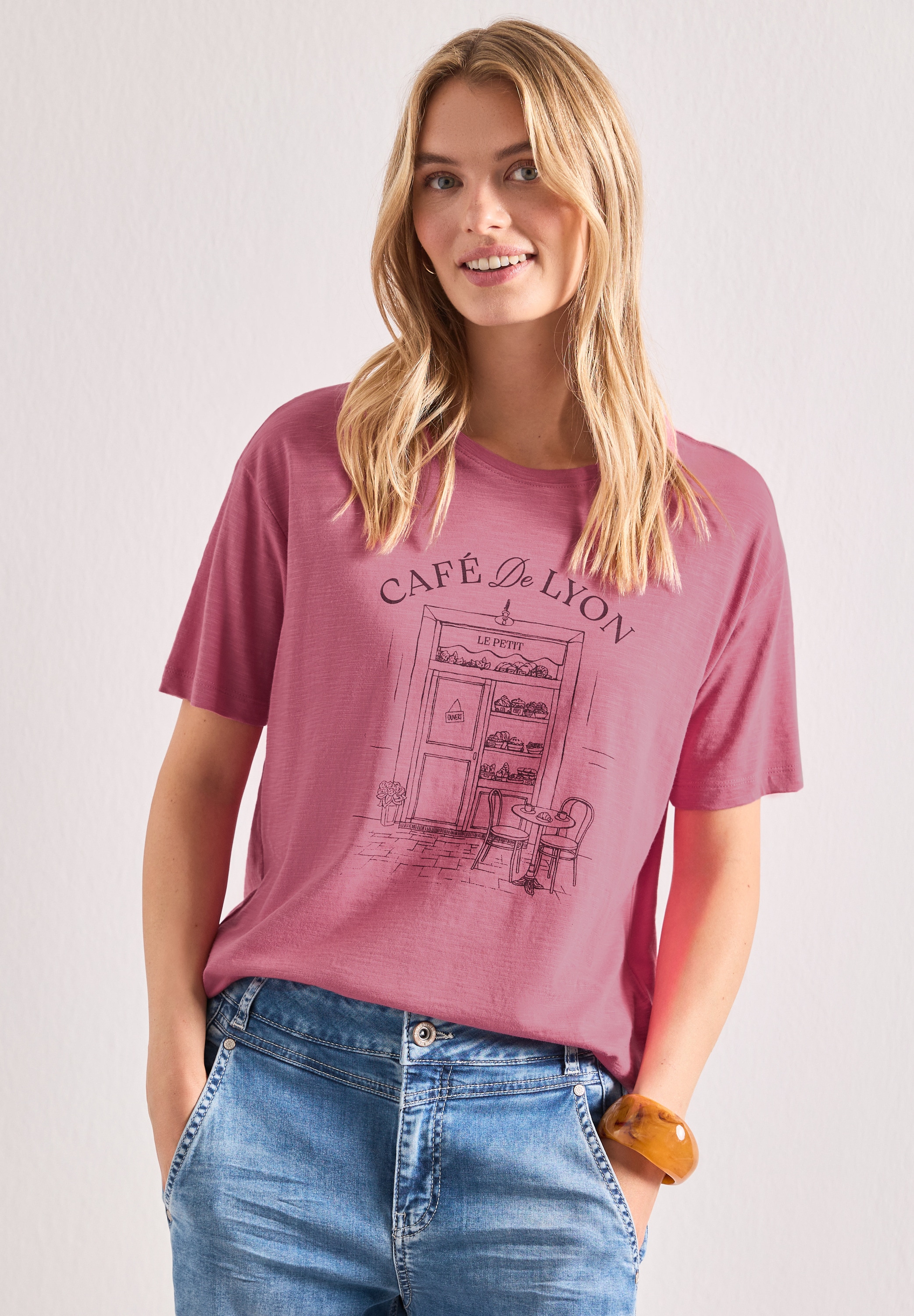 Image of STREET ONE Rundhalsshirt Sommershirt mit Frontprint