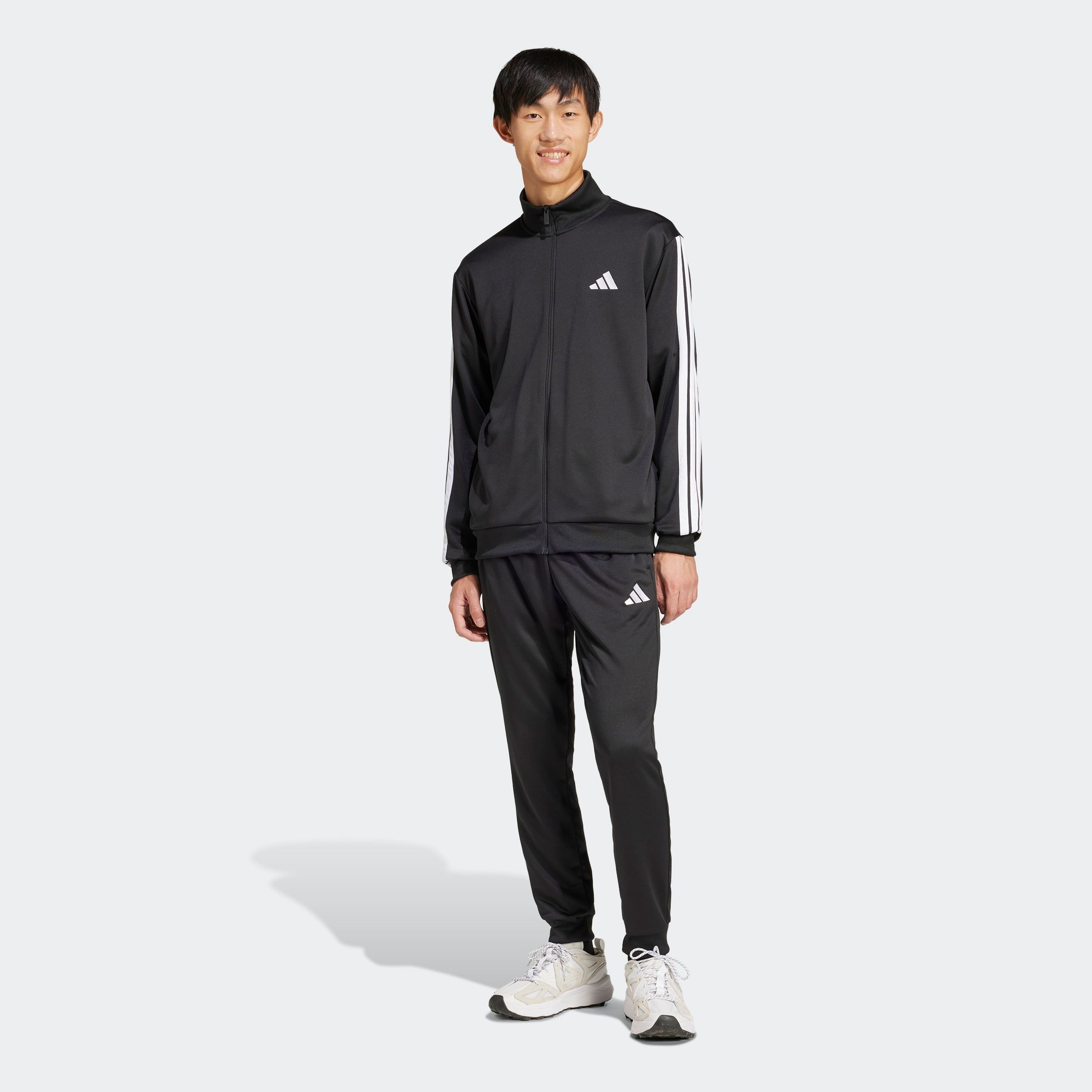adidas Sportswear »M 3S FT TT TS« 2 tlg. zweiteiliges Set, aus French-Terry-Material, mit Rippdetails