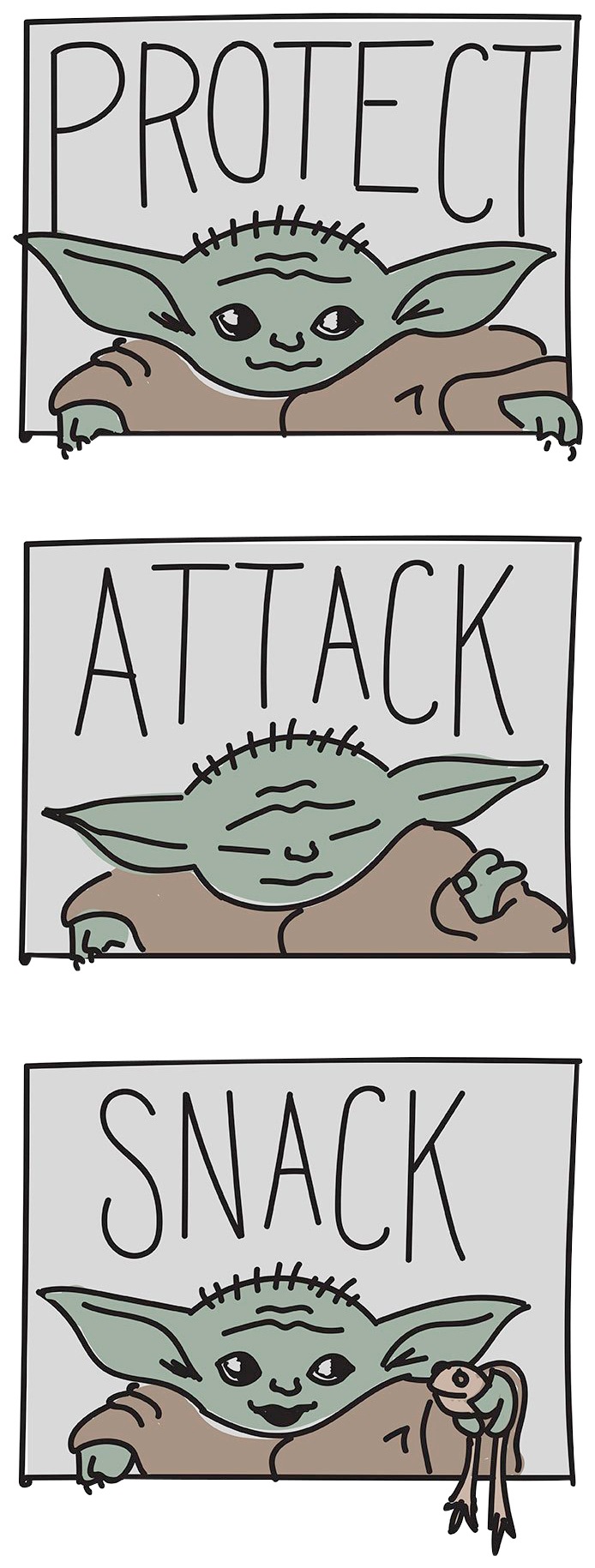 Image of Komar Wandbild »Mandalorian The Child Protect Attack Snack«, Disney-Star Wars, (1 St.), 30 x 40 cm (Breite x Höhe) - 1 Teil bei Ackermann Versand Schweiz