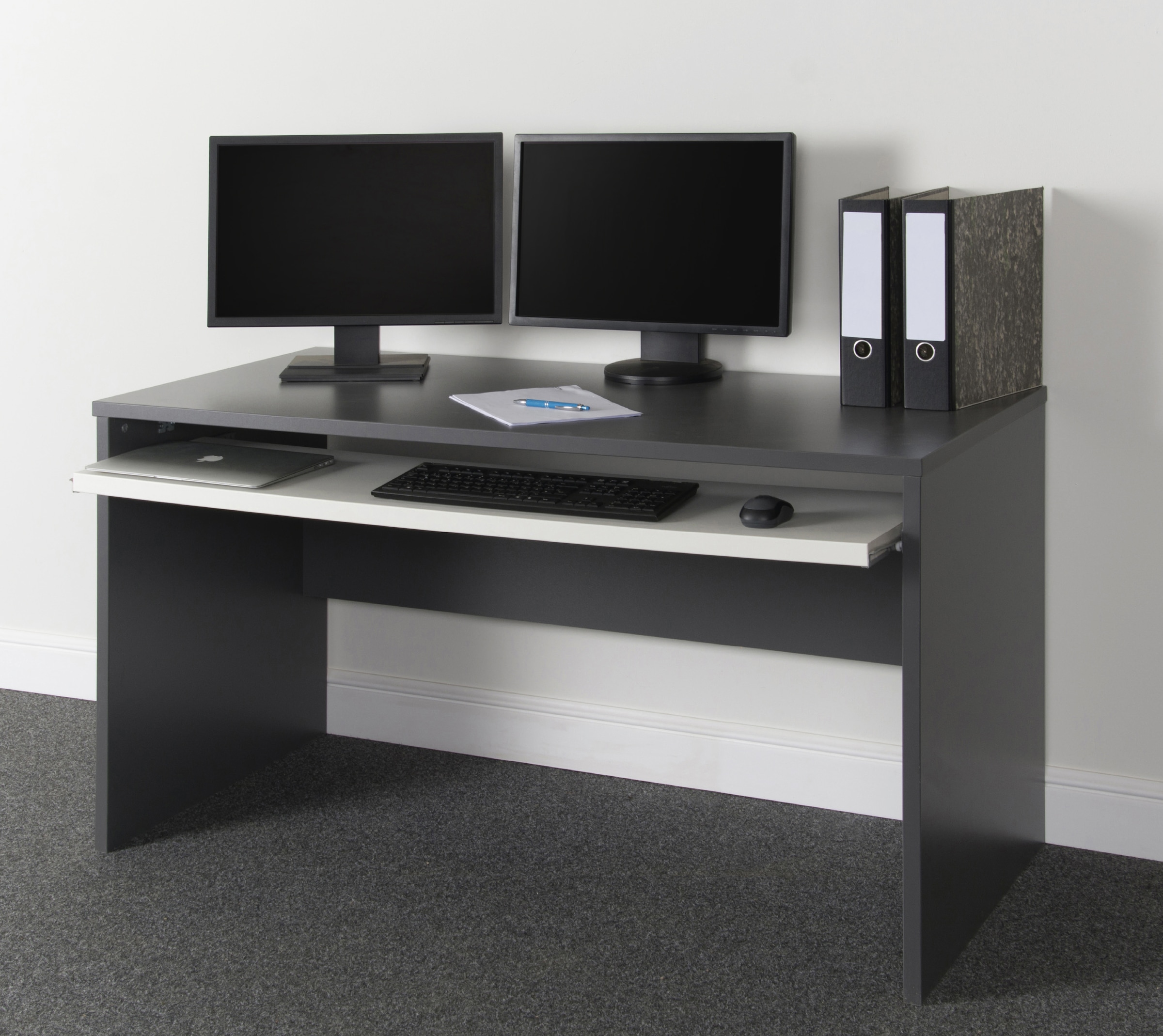 VOGL Möbelfabrik Schreibtisch »Barrie«, 2-farbiger Tablarauszug, Breite 160 cm, Made in Germany