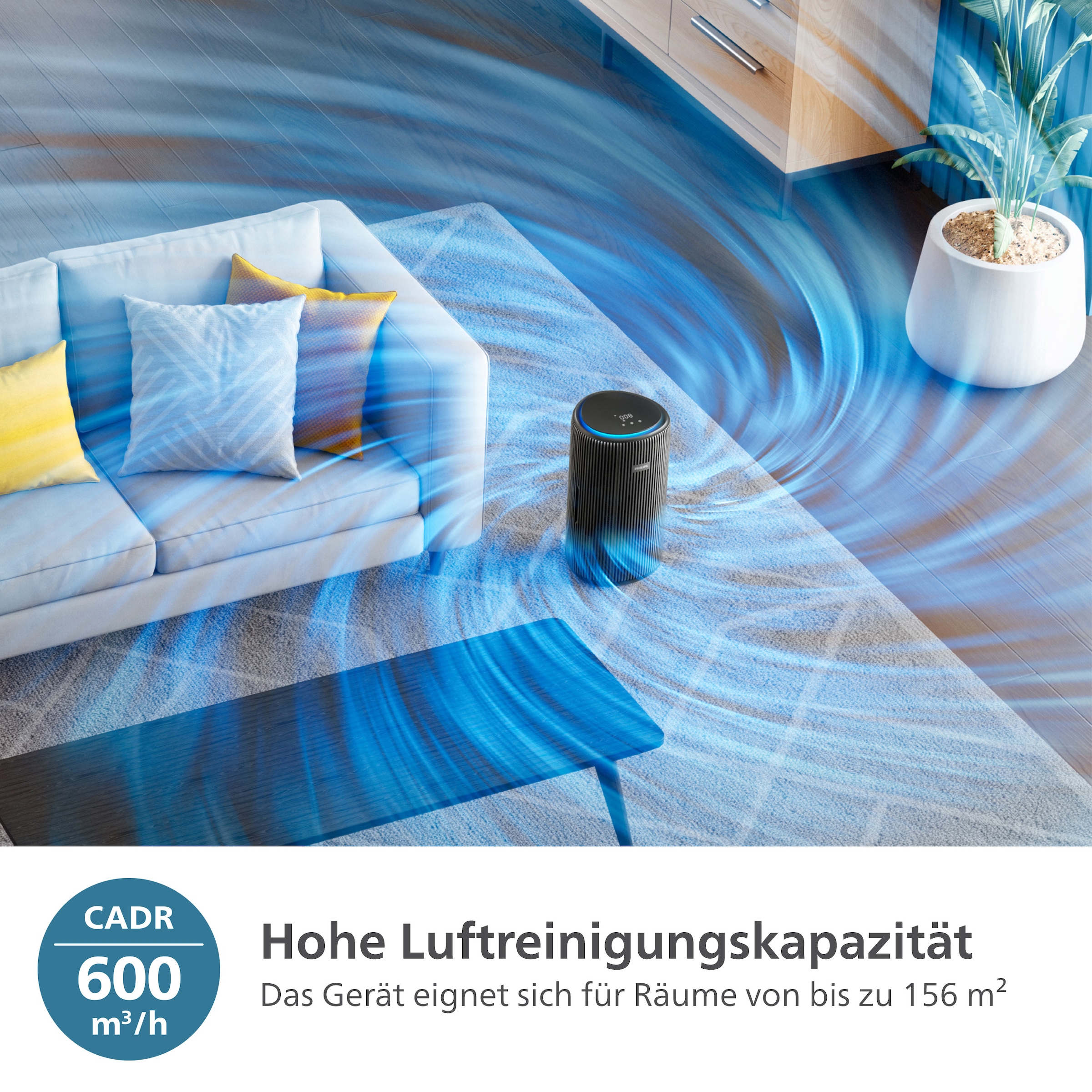 Philips Purificateur d'air »AC4221/11 PureProtect Pro 4200 Series, Luftreinigungsrate 600 m³/h« für 156  m² Räume 4-Schichten-HEPA-Filtersystem, leise
