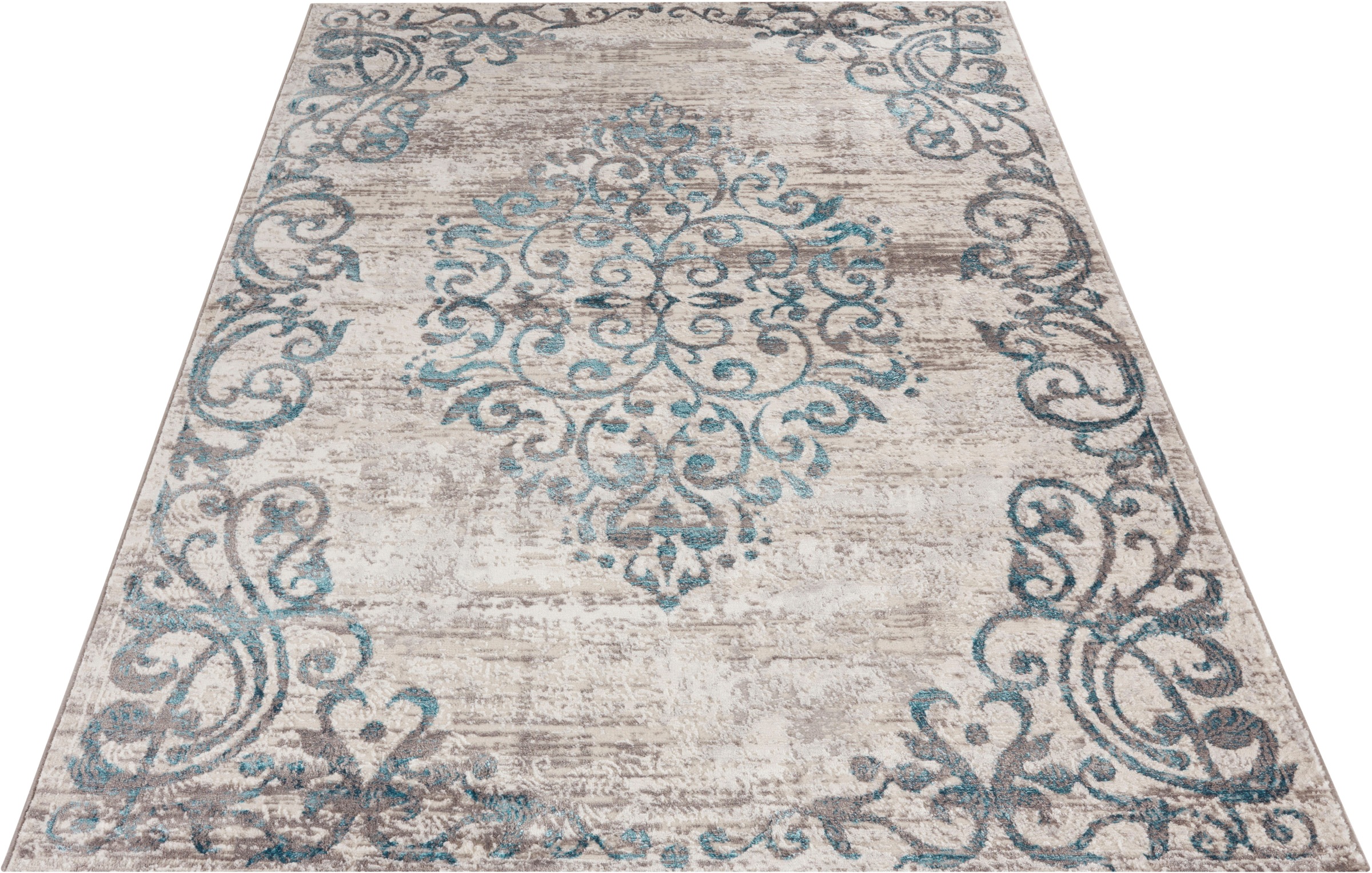 Image of MINT RUGS Teppich »Jenaro«, rechteckig, 8 mm Höhe, Kurzflor, Orient Design, leichter Glanz, Wohnzimmer, Schlafzimmer, Strapazierfähig, Pflegeleicht, Gekettelt bei Ackermann Versand Schweiz