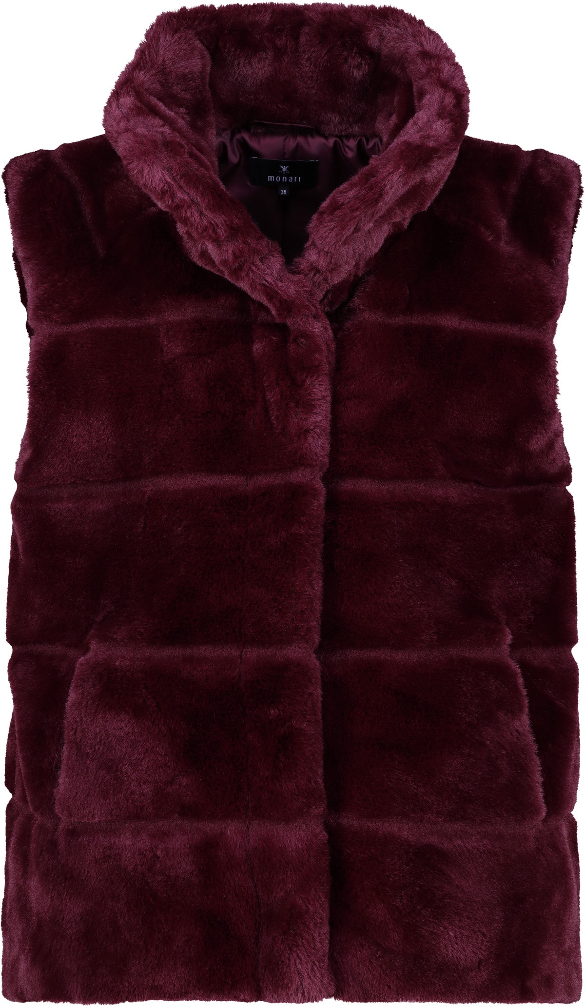 Monari Fellimitatweste »Weste Basic fake fur«, Mit Rundhalsausschnitt mit Stehkragen