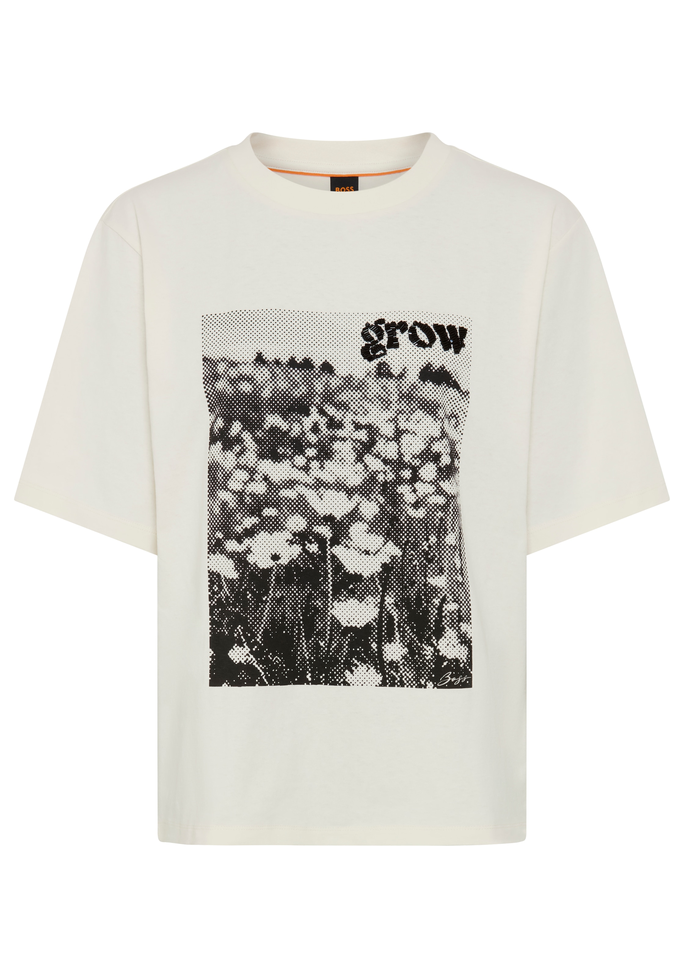Image of BOSS ORANGE T-Shirt "Eregular Premium Damenmode" im Relaxed Fit, Print