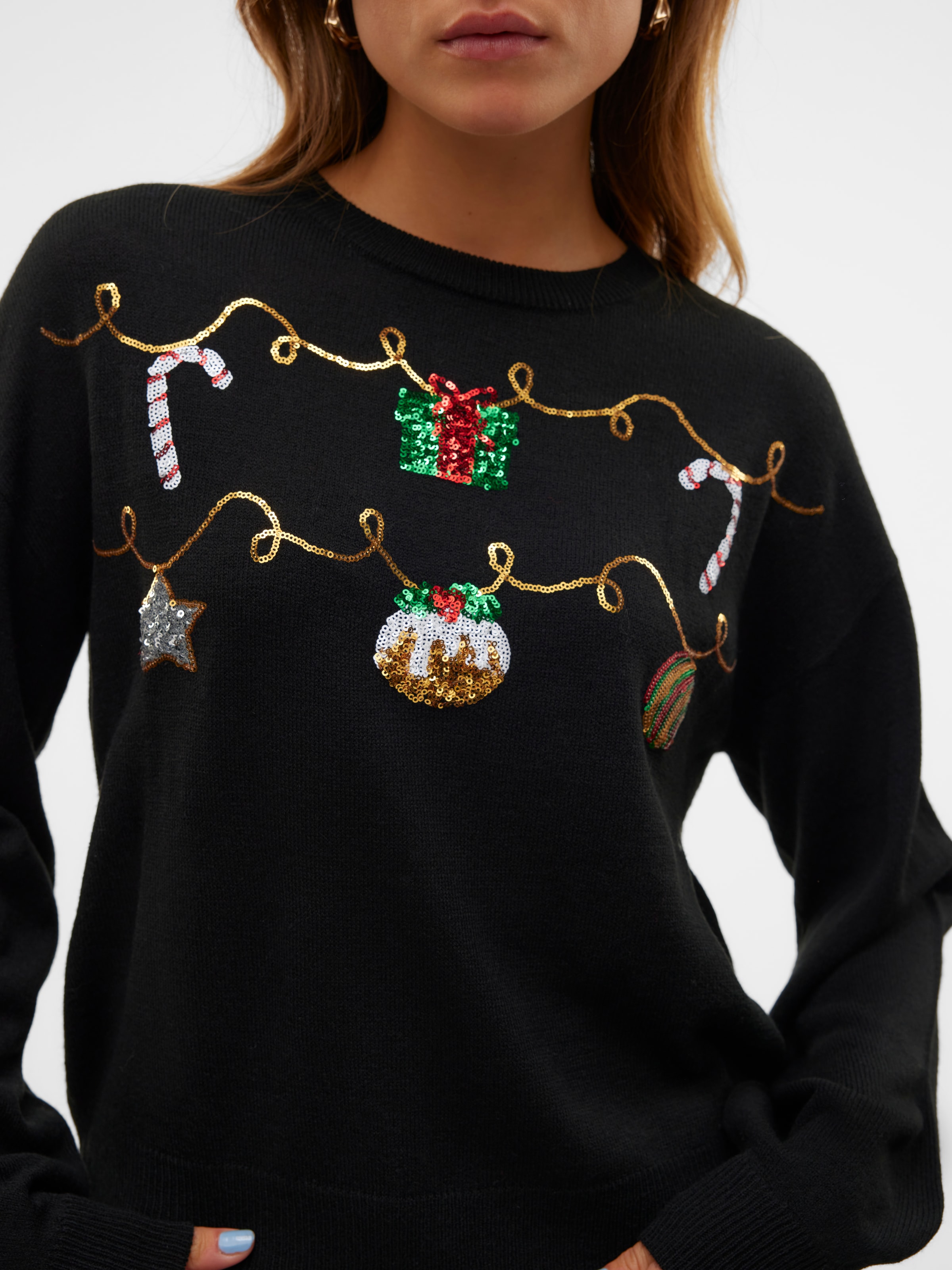 Vero Moda Weihnachtspullover »VMNEWGARLAND LS O-NECK PULL. XMAS«