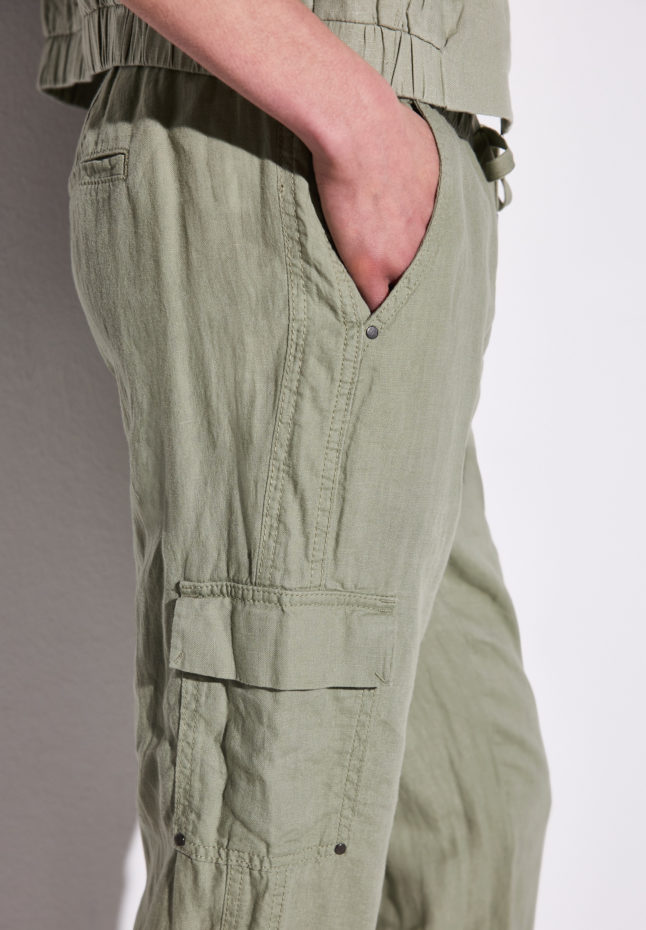 STREET ONE Leinenhose »Style BONNY«, im Cargo-Look