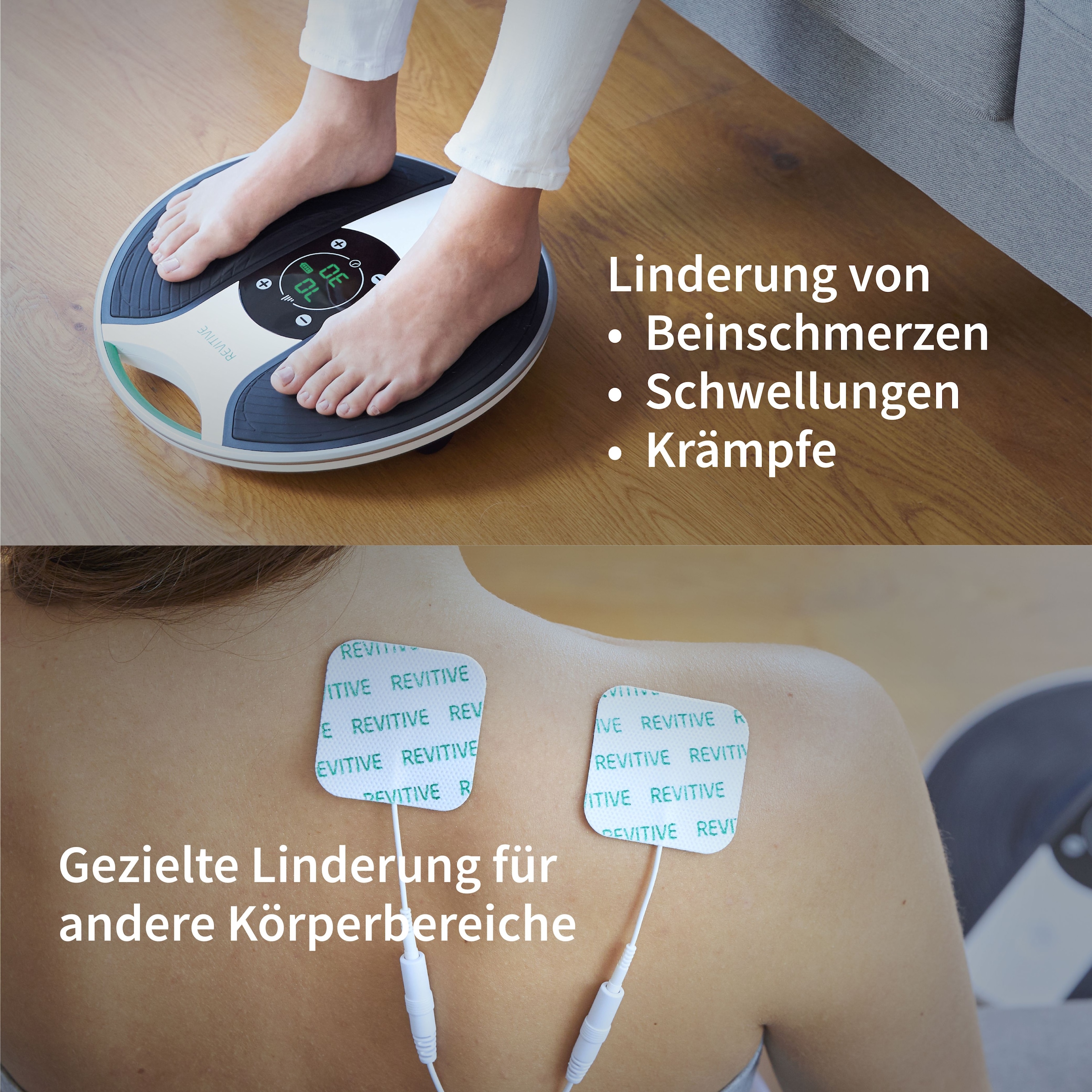 REVITIVE Appareil de massage EMS pour les pieds »Medic Plus Knie Durchblutungs-Stimulator« Soulage les douleurs, mauvaise circulation, gonflements, crampes