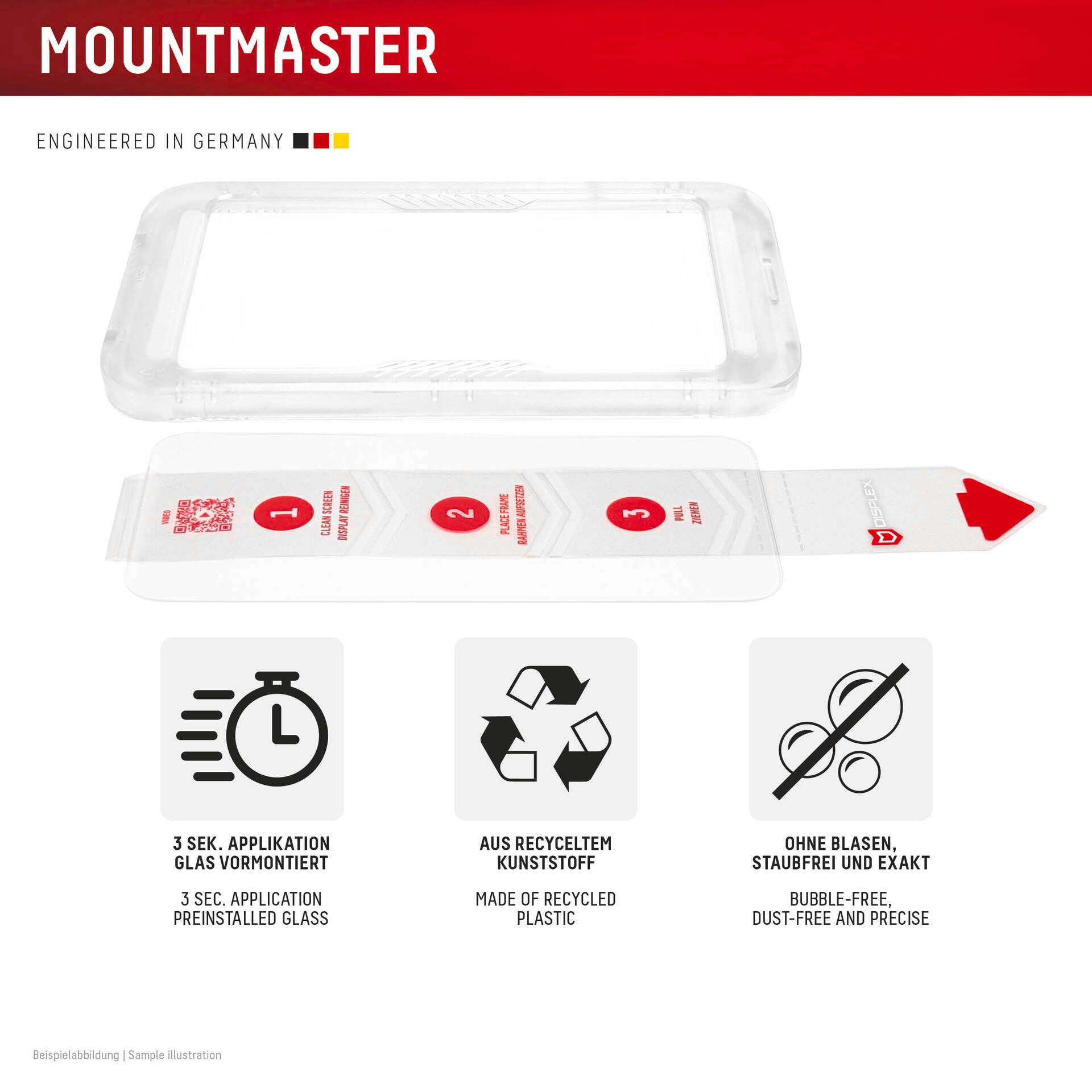 Displex Displayschutzglas »Real Glass Screen Protector mit MountMaster« für Samsung Galaxy S26 Ultra Displayschutzfolie, Schutzfolie, Bildschirmschutz, kratz- & stossfest
