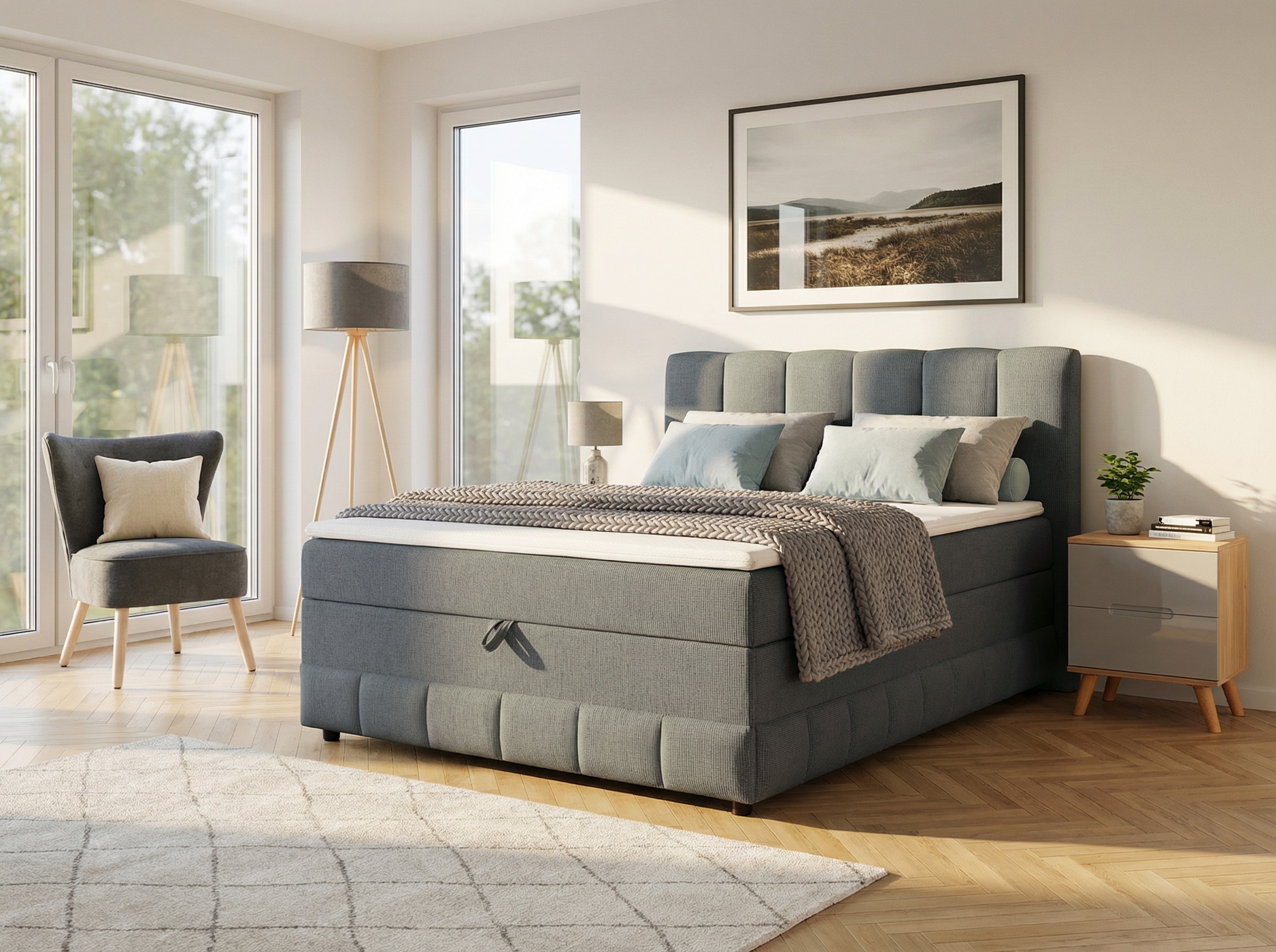 GOODproduct Boxbett »Likely inkl. Bettkasten, Liegefläche 180x200 cm, in Boxspring-Optik« inkl. Topper & Aufbauvideo, erhältlich in verschiedenen Farben