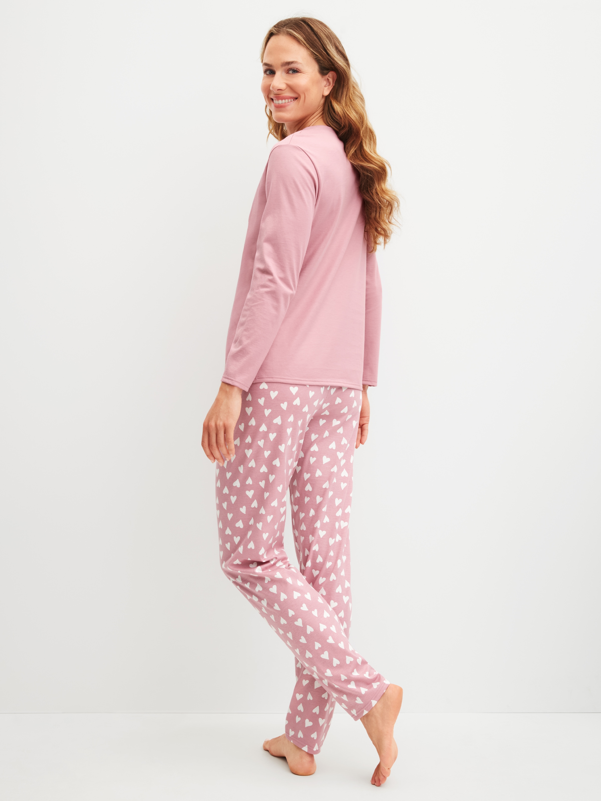CALIDA Schlafanzug »Cotton Special«, (2 tlg.), Langarm, bequem, Baumwolle, Rundhals-Ausschnitt