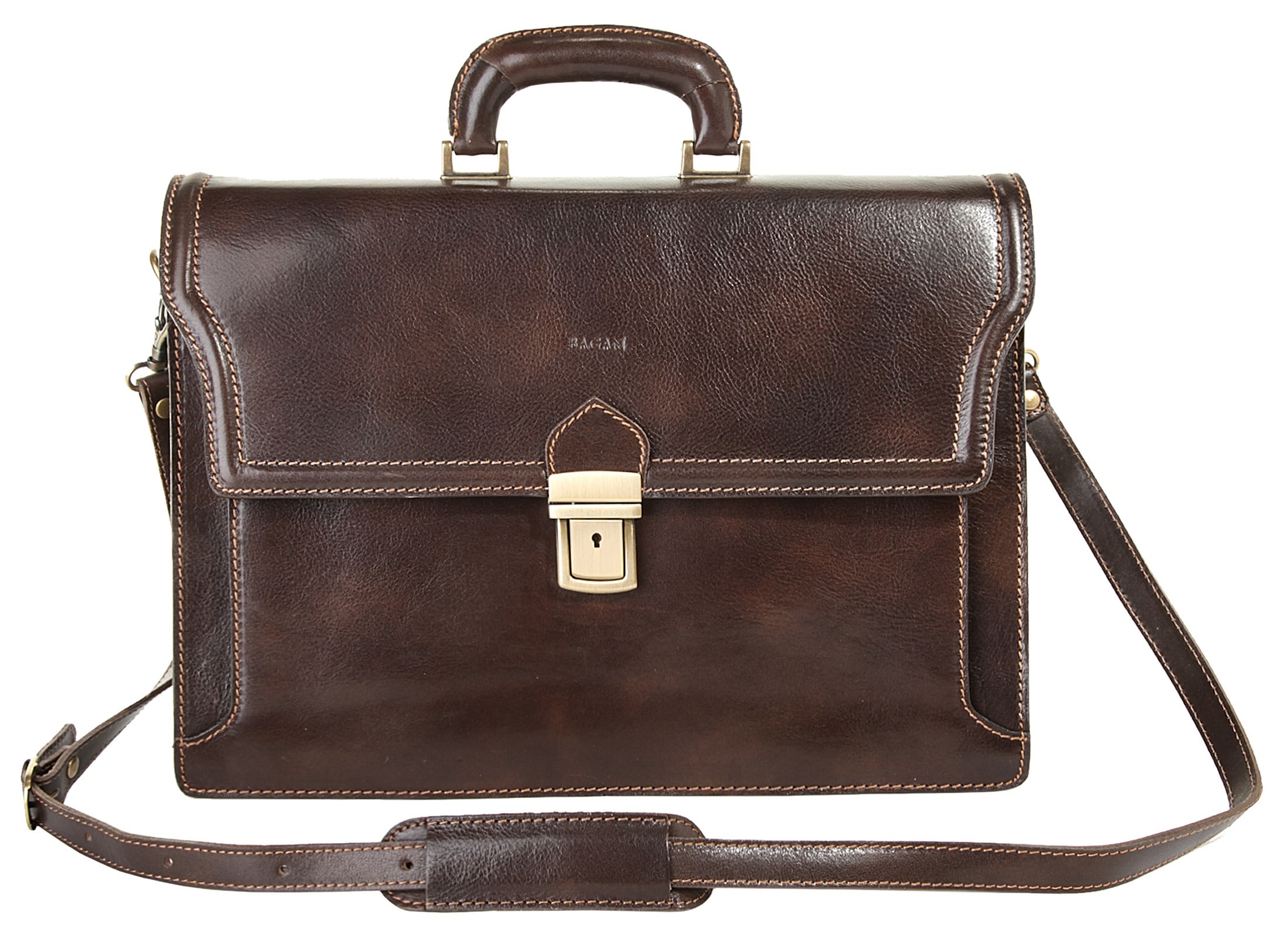 Bagan Aktentasche, echt Leder, Made in Italy
