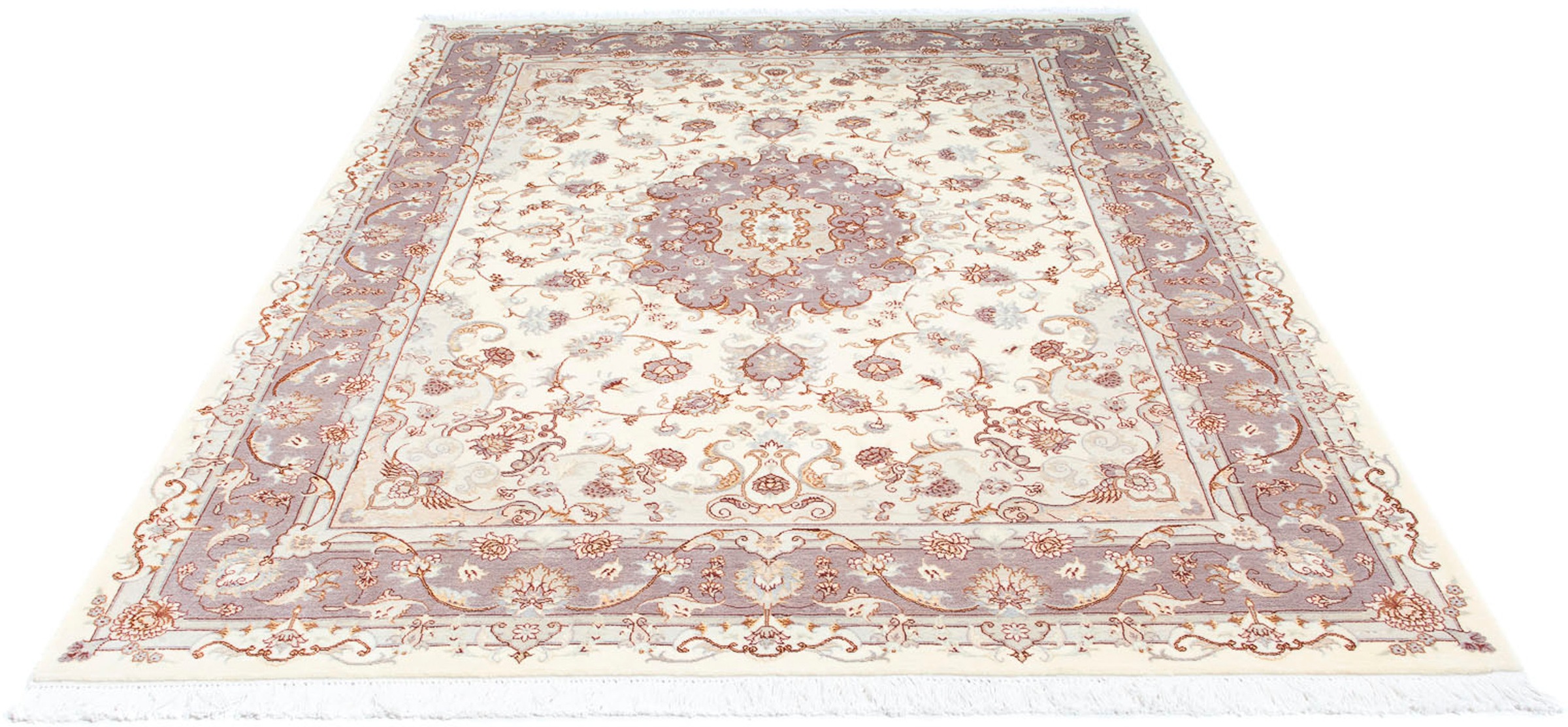 Image of morgenland Orientteppich »Perser - Täbriz - Royal - 236 x 169 cm - beige«, rechteckig, 7 mm Höhe, Wohnzimmer, Handgeknüpft, Einzelstück mit Zertifikat bei Ackermann Versand Schweiz