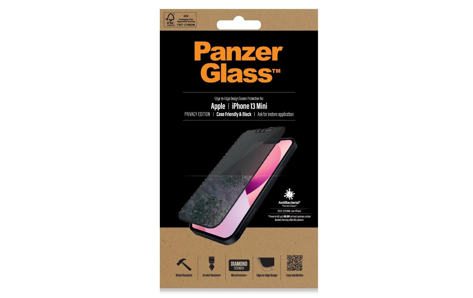 Image of PanzerGlass Displayschutzglas »Displayschutz Case«, für iPhone 13 mini, Mit Rahmen bei Ackermann Versand Schweiz