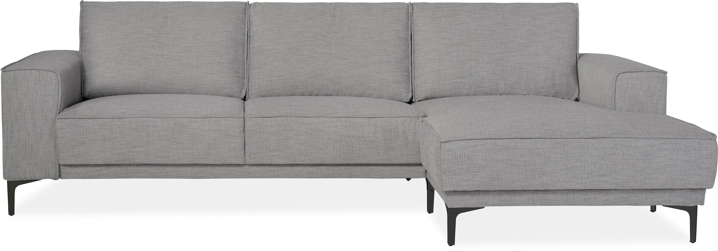 Places of Style Ecksofa »Polsterecke Oland, Struktur, Flachgewebe, Luxus-Microfaser, Boucle«, L-Form, 280 cm, Wellenunterfederung, Skandi-Design, Metallfüsse