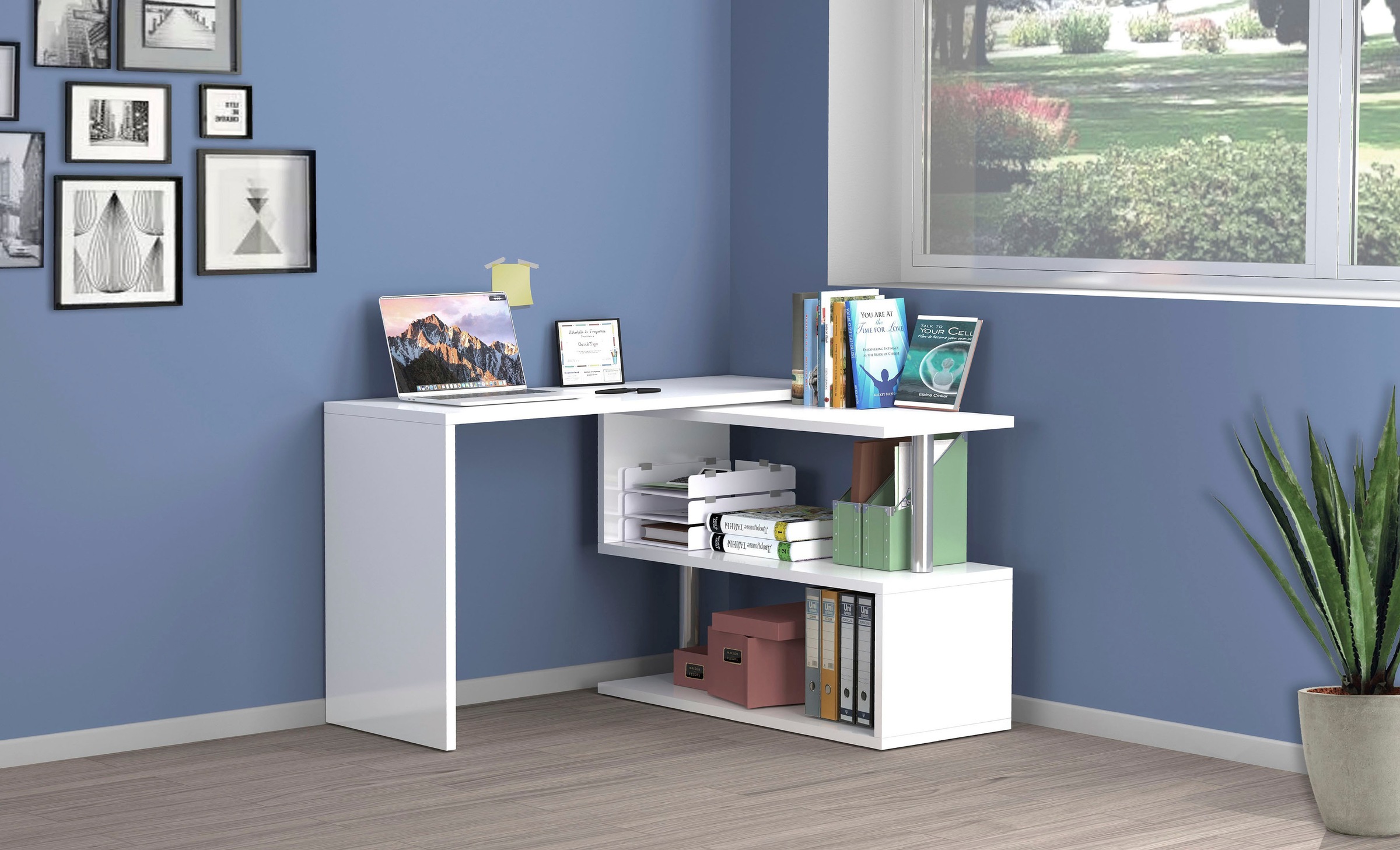 Home affaire Schreibtisch "Volta, Made in Italy" multifunktional - als Computertisch, Eckschreibtisch oder Sideboard