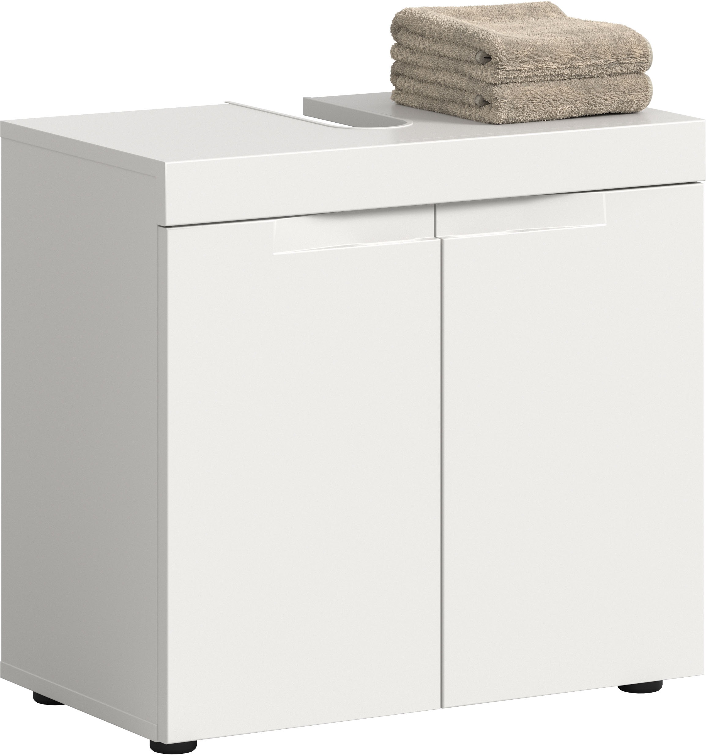 Image of GOODproduct Waschbeckenunterschrank "MAOI, Breite 60cm, 2 Türen, 2 Fächer, 1 Einlegeboden" Badezimmerschrank, Unterschrank, Kommode, WBU, Bad, Badezimmer