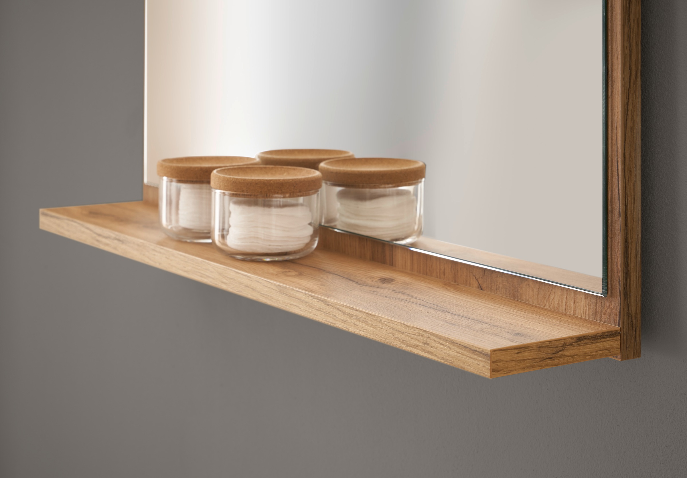 INOSIGN Badspiegel »CITY/GIRON, Spiegel in Wotan Eiche, Wandspiegel im zeitlosen Design« mit Ablagefläche, 60 cm breit