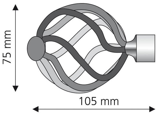 Liedeco Embout de tringle à rideaux »Helena« für Gardinenstangen Ø 16 mm