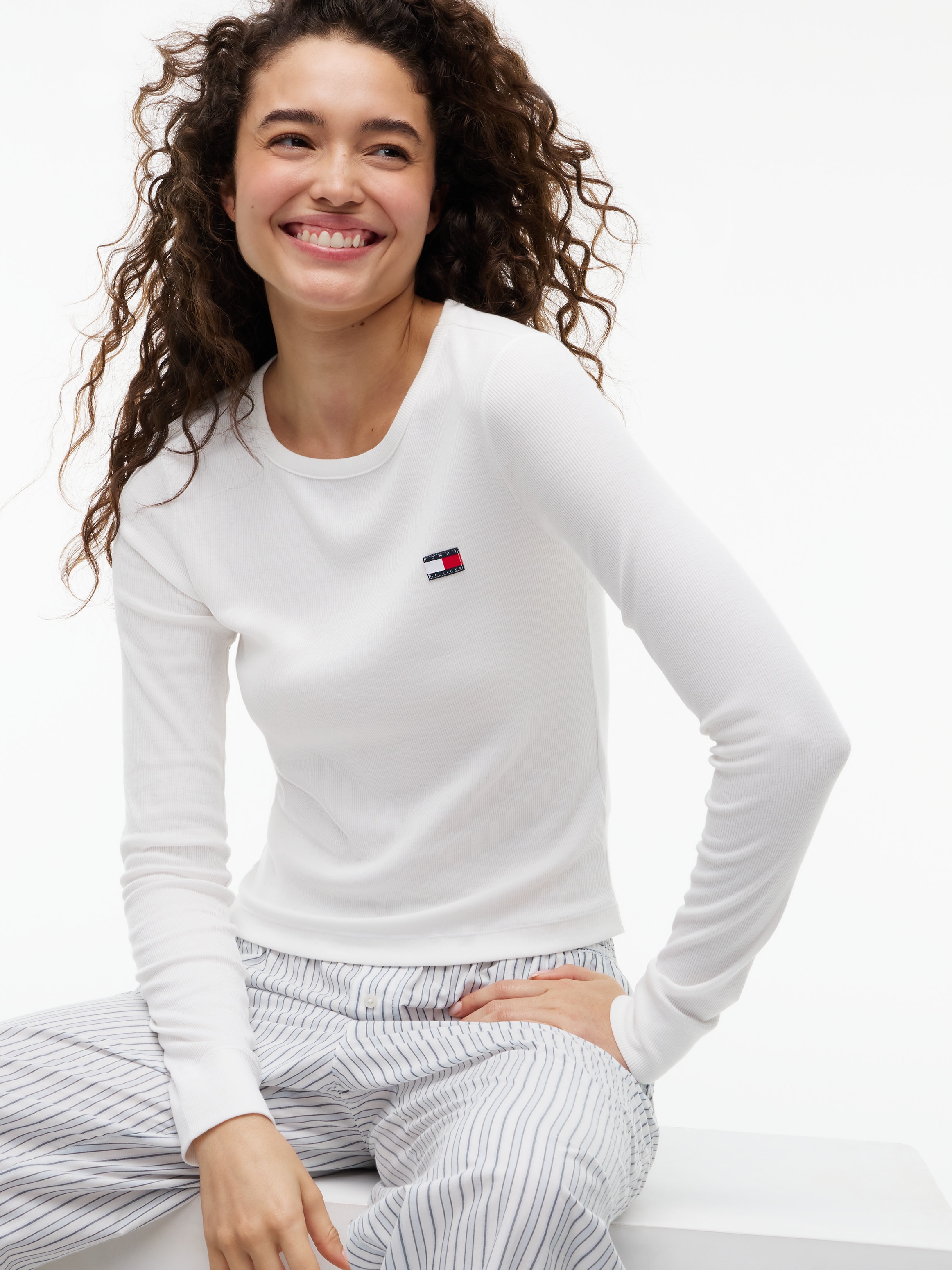 Tommy Hilfiger Underwear T-shirt à manches longues »LS RIB T-SHIRT« en structure côtelée, col rond