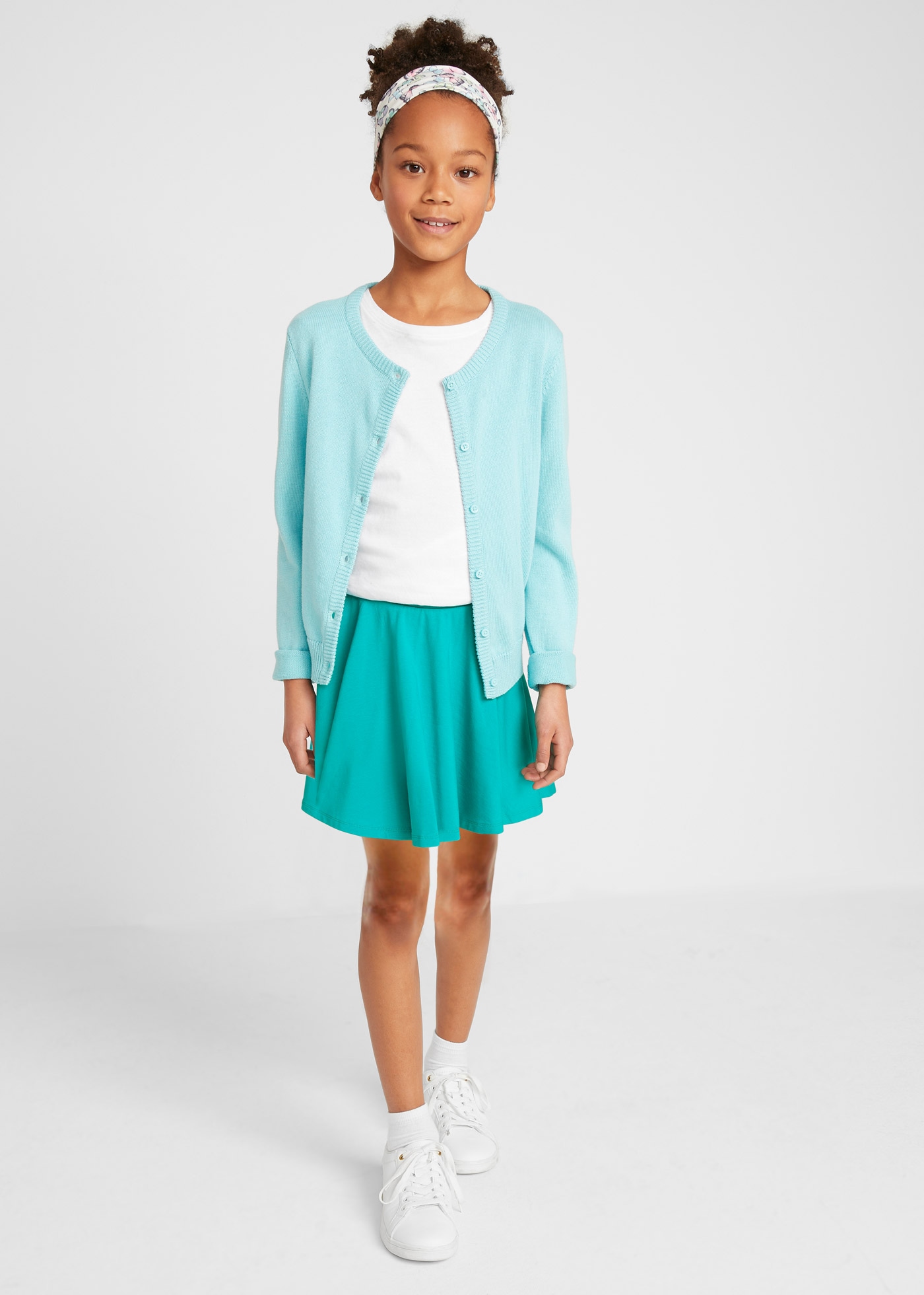 bonprix Jupe en jersey Packung, 2 weich fliessendes Material, elastischer Bund, Regular Fit